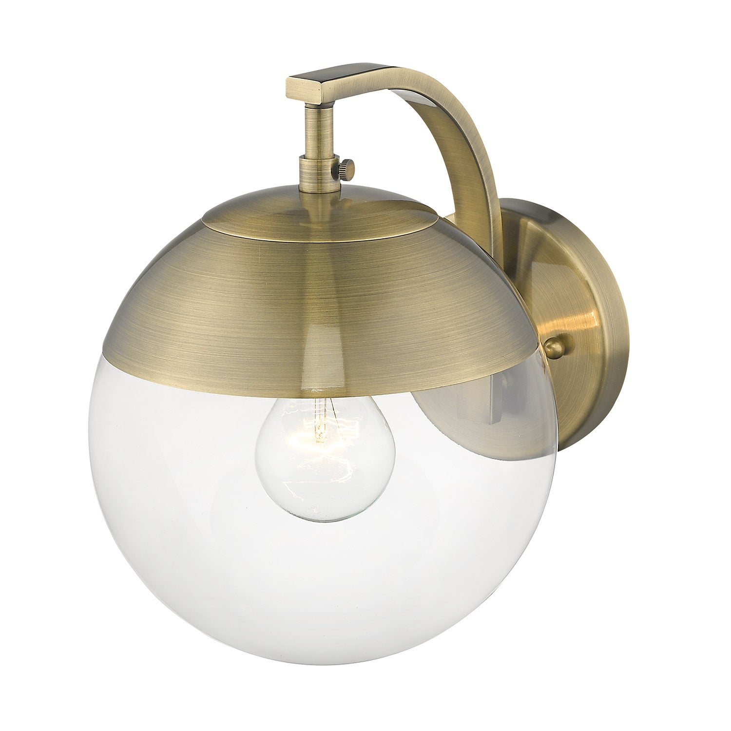 Golden Lighting Dixon 1-light Wall Sconce in Aged Brass and Clear Glass - - Golden Lighting