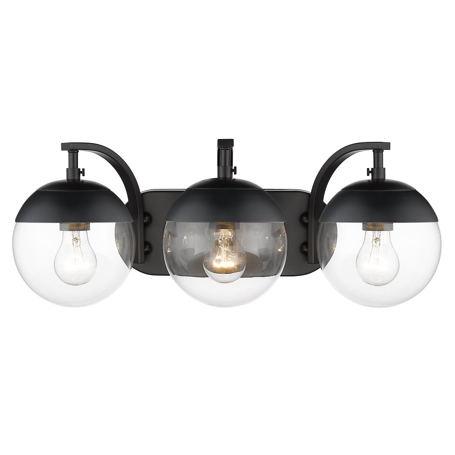 Golden Lighting Dixon 3-light Vanity in Matte Black and Clear Glass