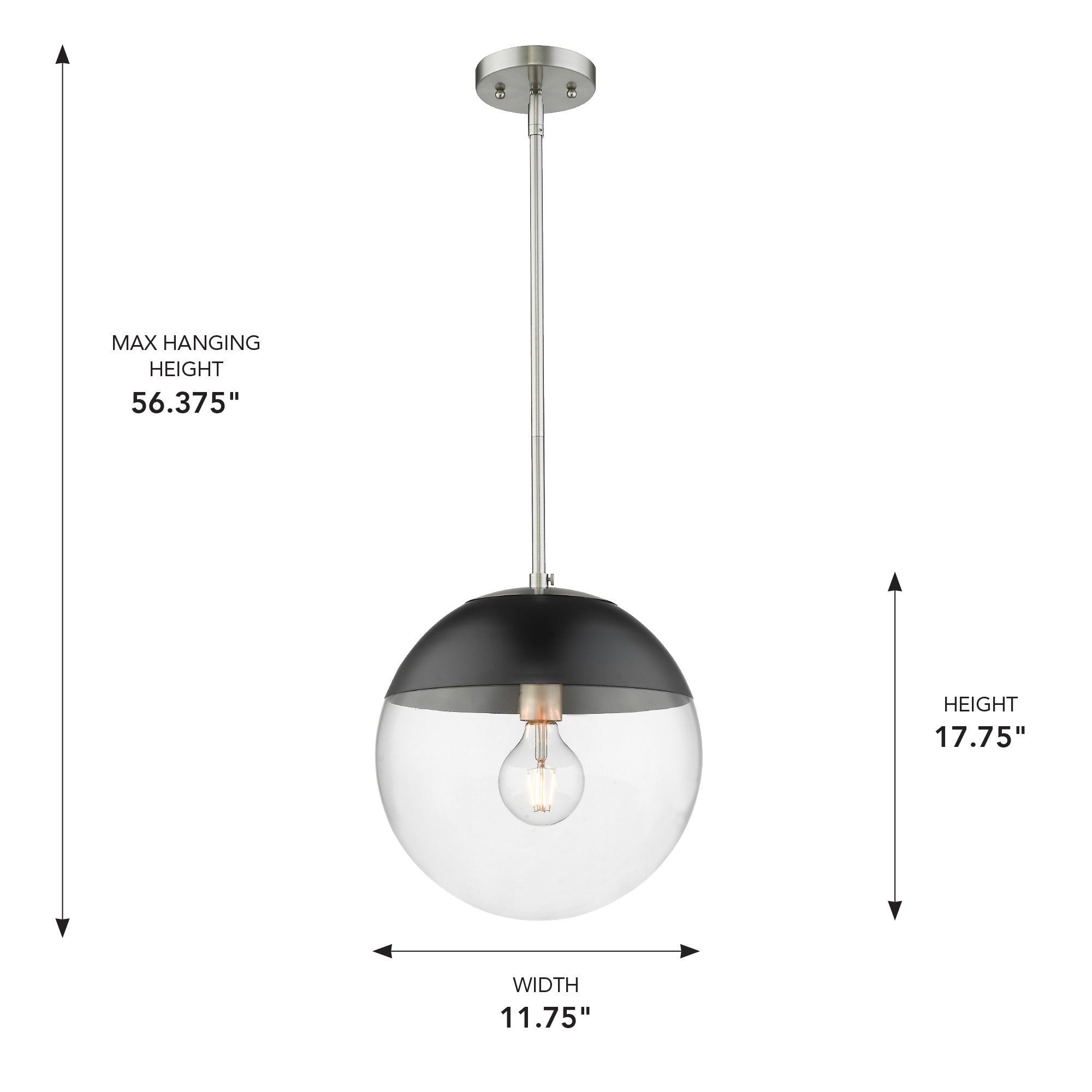 Golden Lighting Dixon 1-light Pendant in Pewter - - Golden Lighting