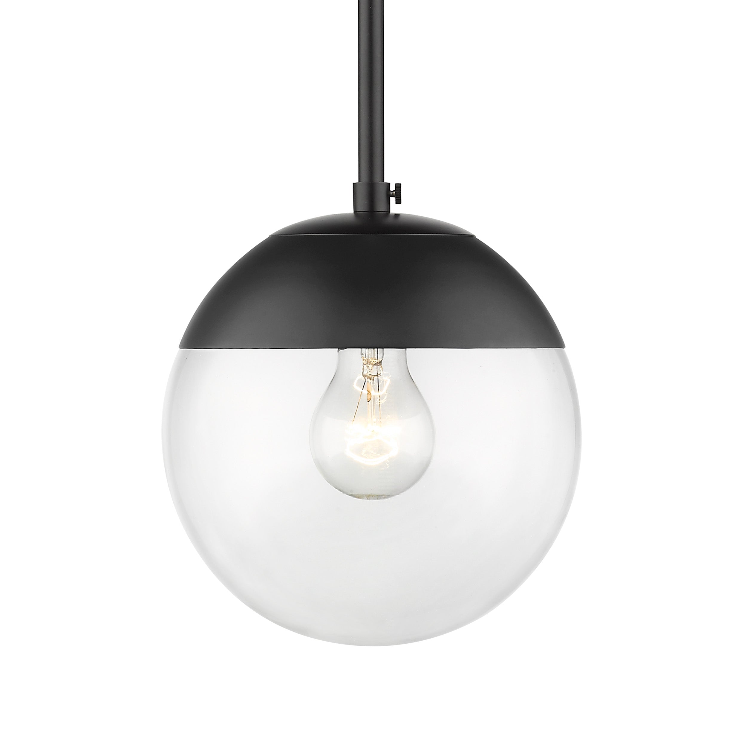 Golden Lighting Dixon 1-light Pendant in Matte Black and Clear Glass - - Golden Lighting
