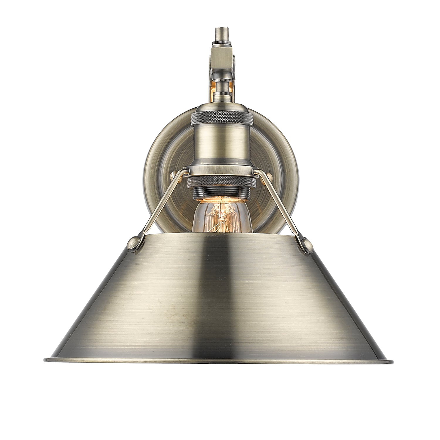 Yep by Golden Lighting Orwell 1-light Wall Sconce in Aged Brass - - Golden Lighting