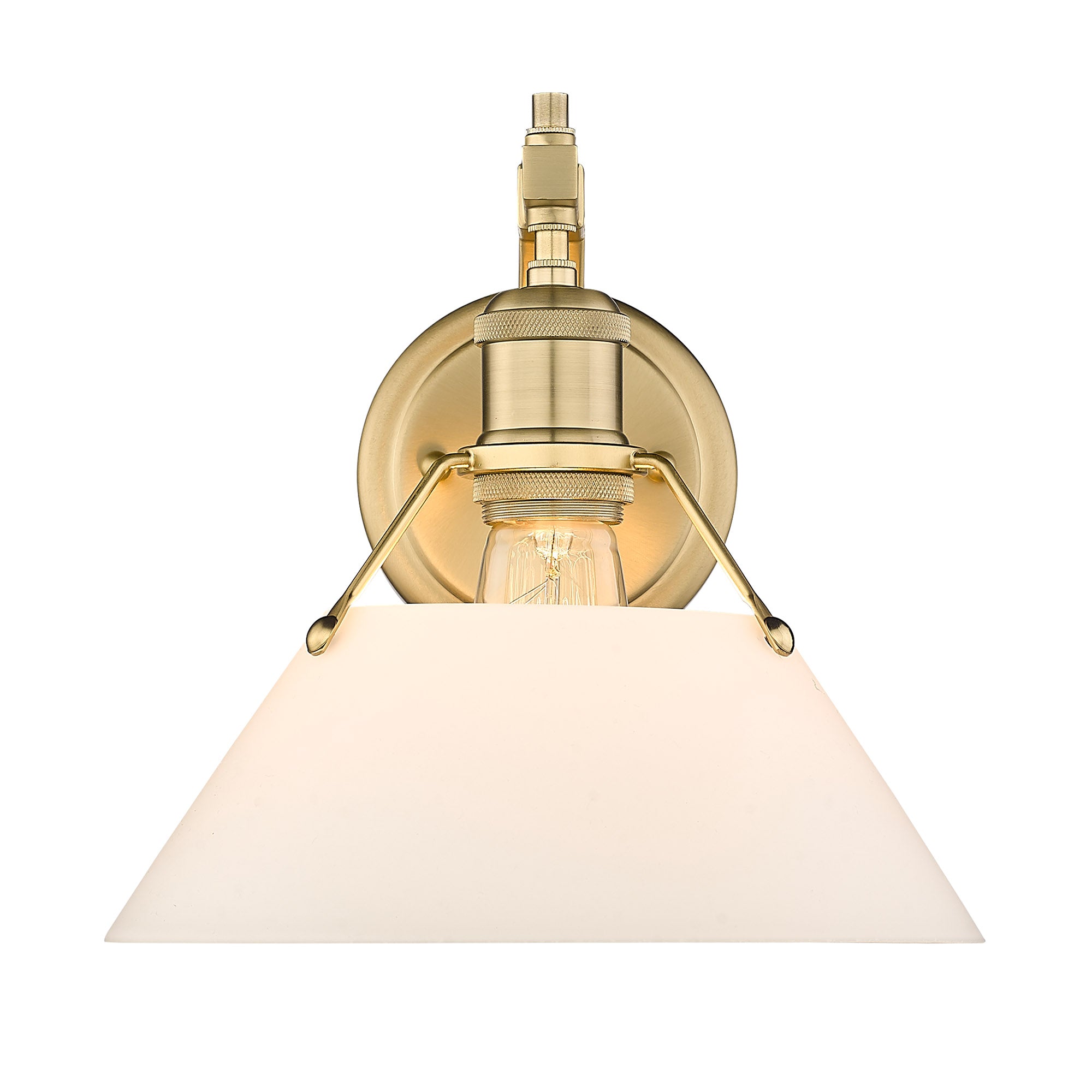 Yep by Golden Lighting Orwell 1-light Wall Sconce in Brushed Champagne Brass and Opal Glass - - Golden Lighting