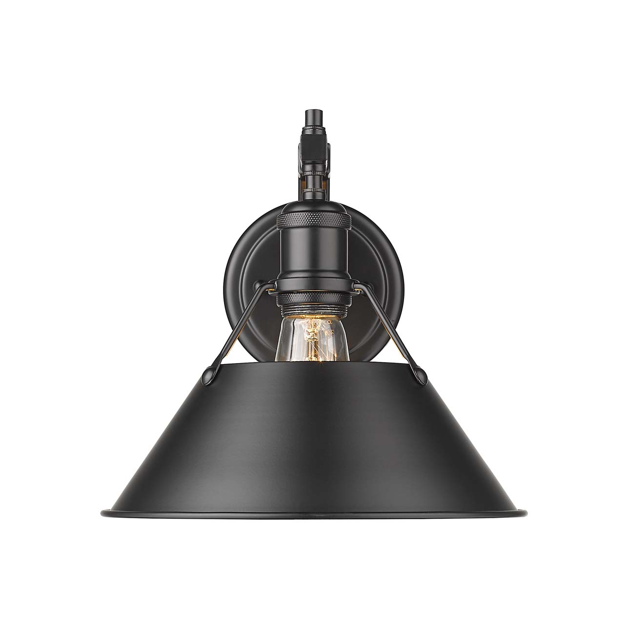 Yep by Golden Lighting Orwell 1-light Wall Sconce in Matte Black - - Golden Lighting