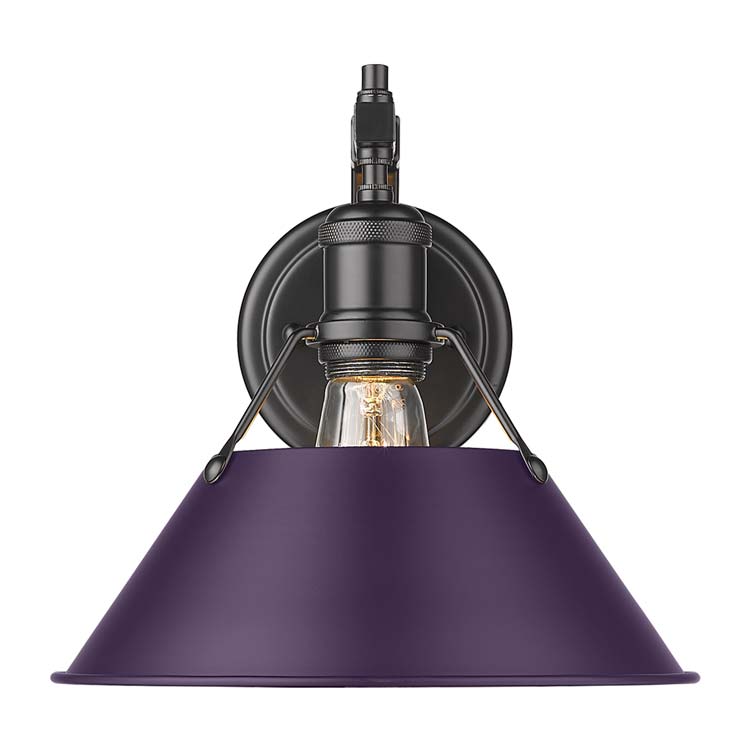 Yep by Golden Lighting Orwell 1-light Wall Sconce in Matte Black and Exotic Purple shade - - Golden Lighting