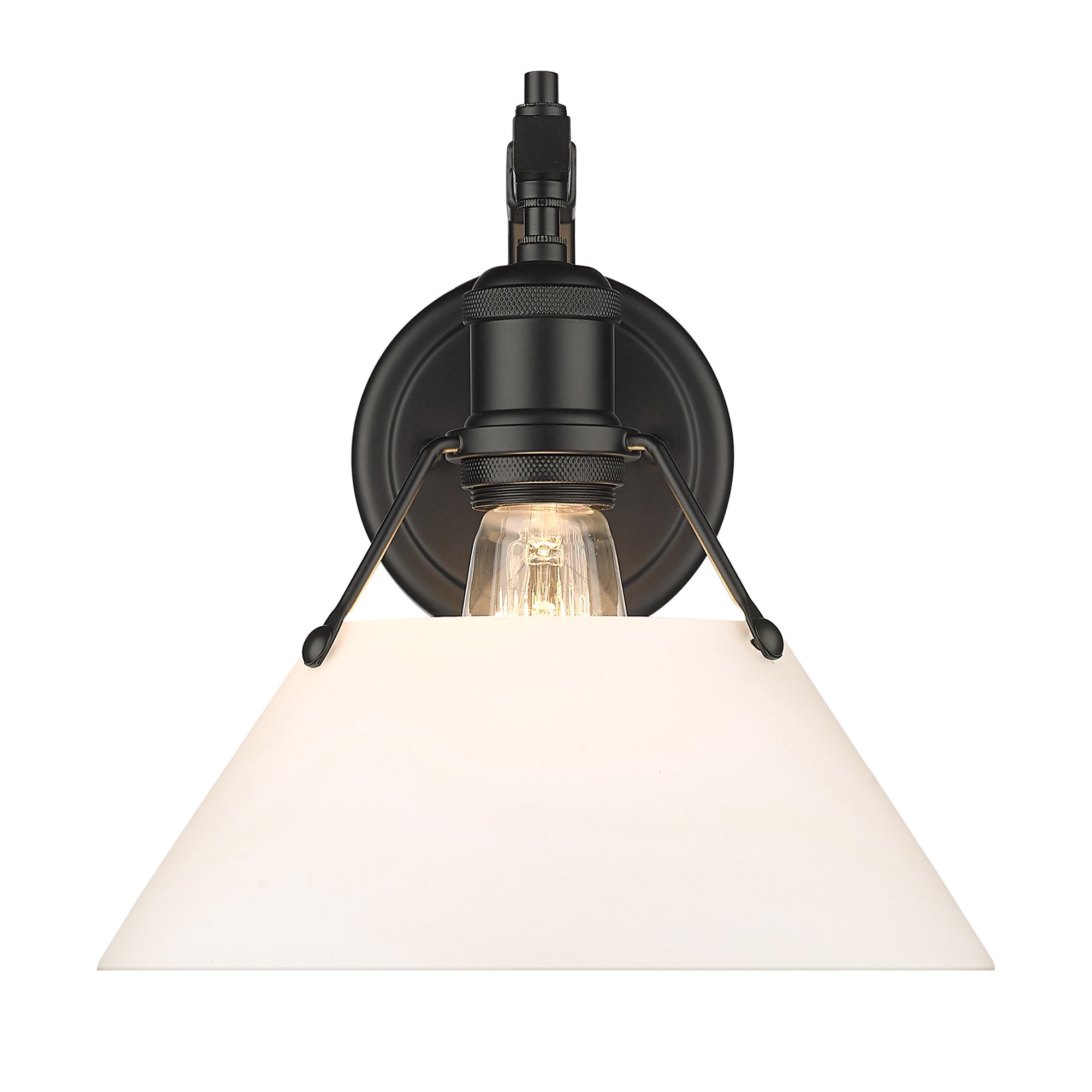 Yep by Golden Lighting Orwell 1-light Wall Sconce in Matte Black and Opal Glass - - Golden Lighting