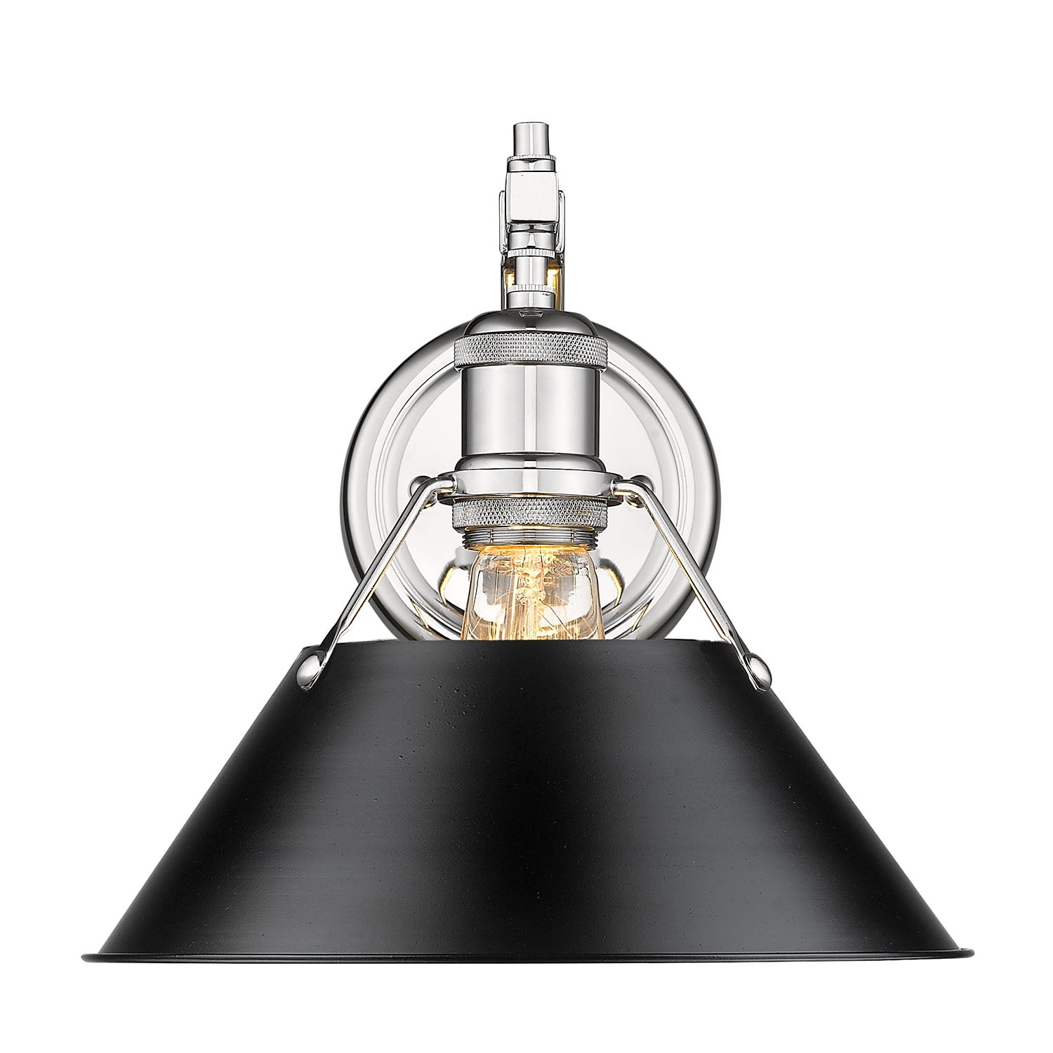 Yep by Golden Lighting Orwell 1-light Wall Sconce in Chrome and Matte Black shade - - Golden Lighting