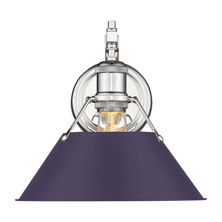 Yep by Golden Lighting Orwell 1-light Wall Sconce in Chrome and Exotic Purple shade - - Golden Lighting