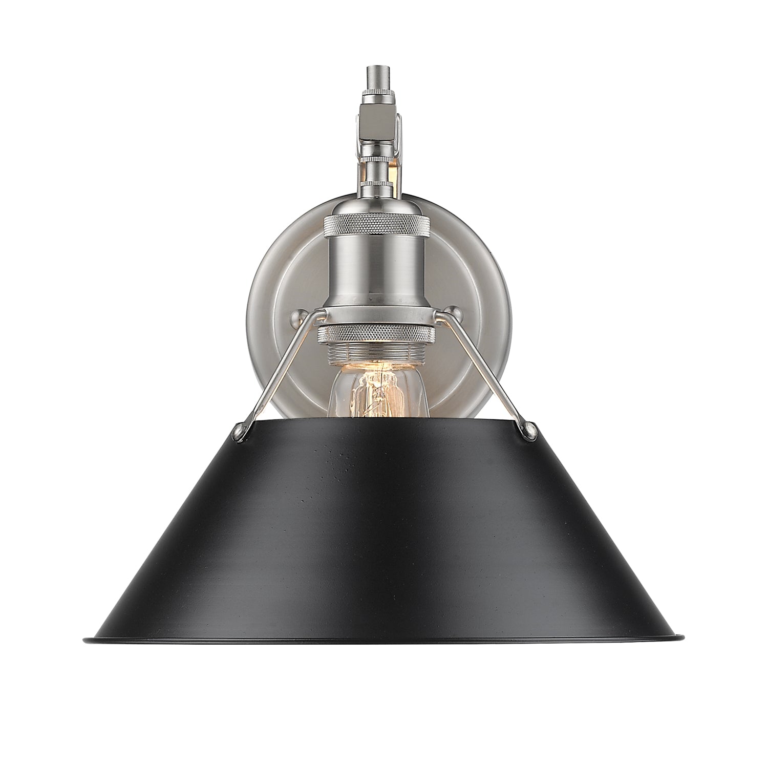 Yep by Golden Lighting Orwell 1-light Wall Sconce in Pewter and Matte Black shade - - Golden Lighting