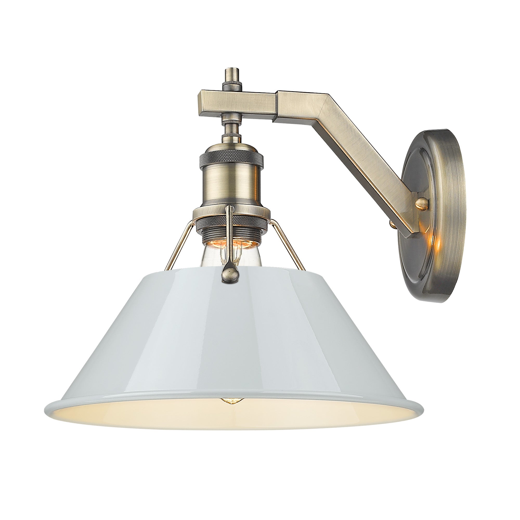 Yep by Golden Lighting Orwell 1-light Wall Sconce in Aged Brass and Dusky Blue shade - - Golden Lighting