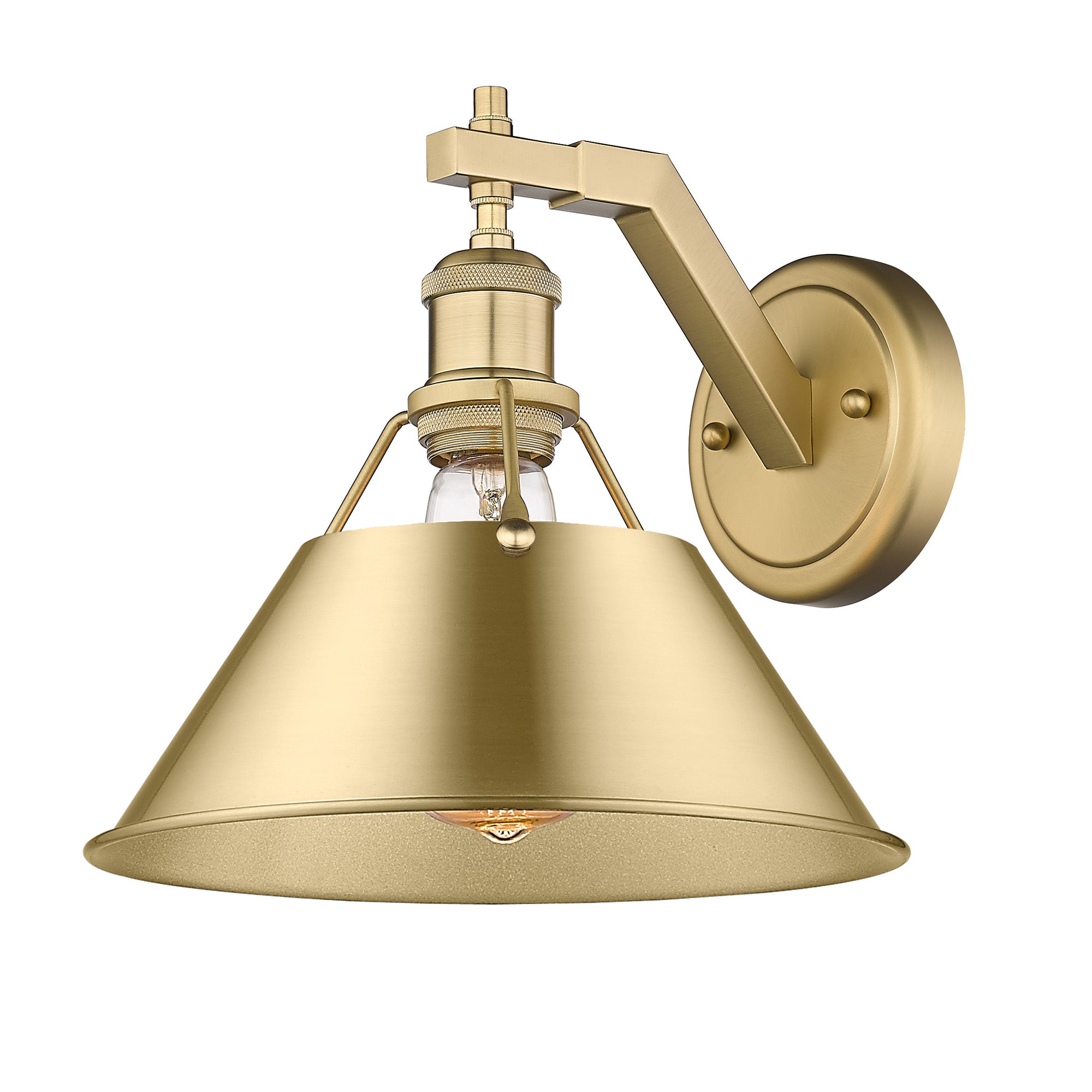 Yep by Golden Lighting Orwell 1-light Wall Sconce in Brushed Champagne Brass - - Golden Lighting