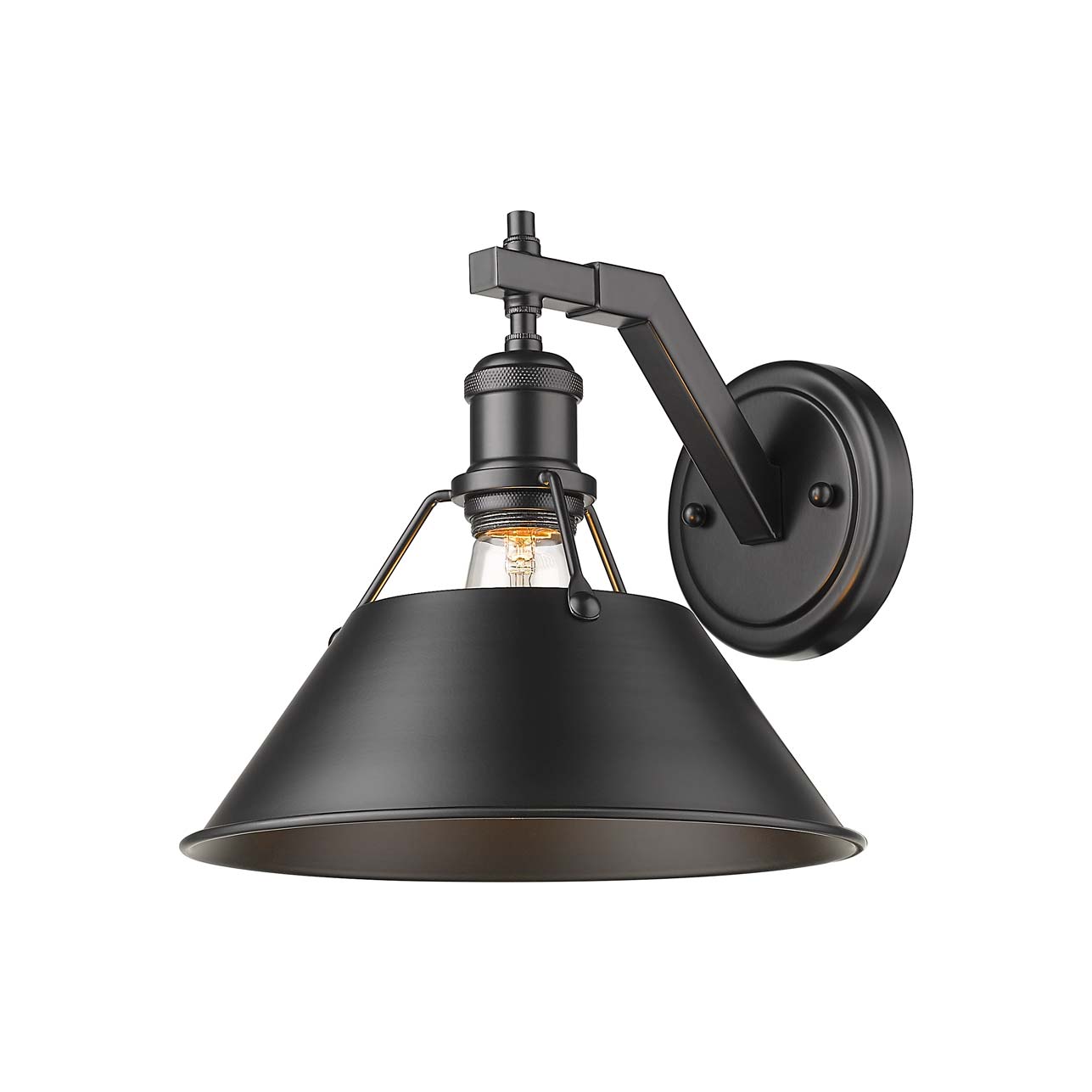 Yep by Golden Lighting Orwell 1-light Wall Sconce in Matte Black - Default Title - Golden Lighting
