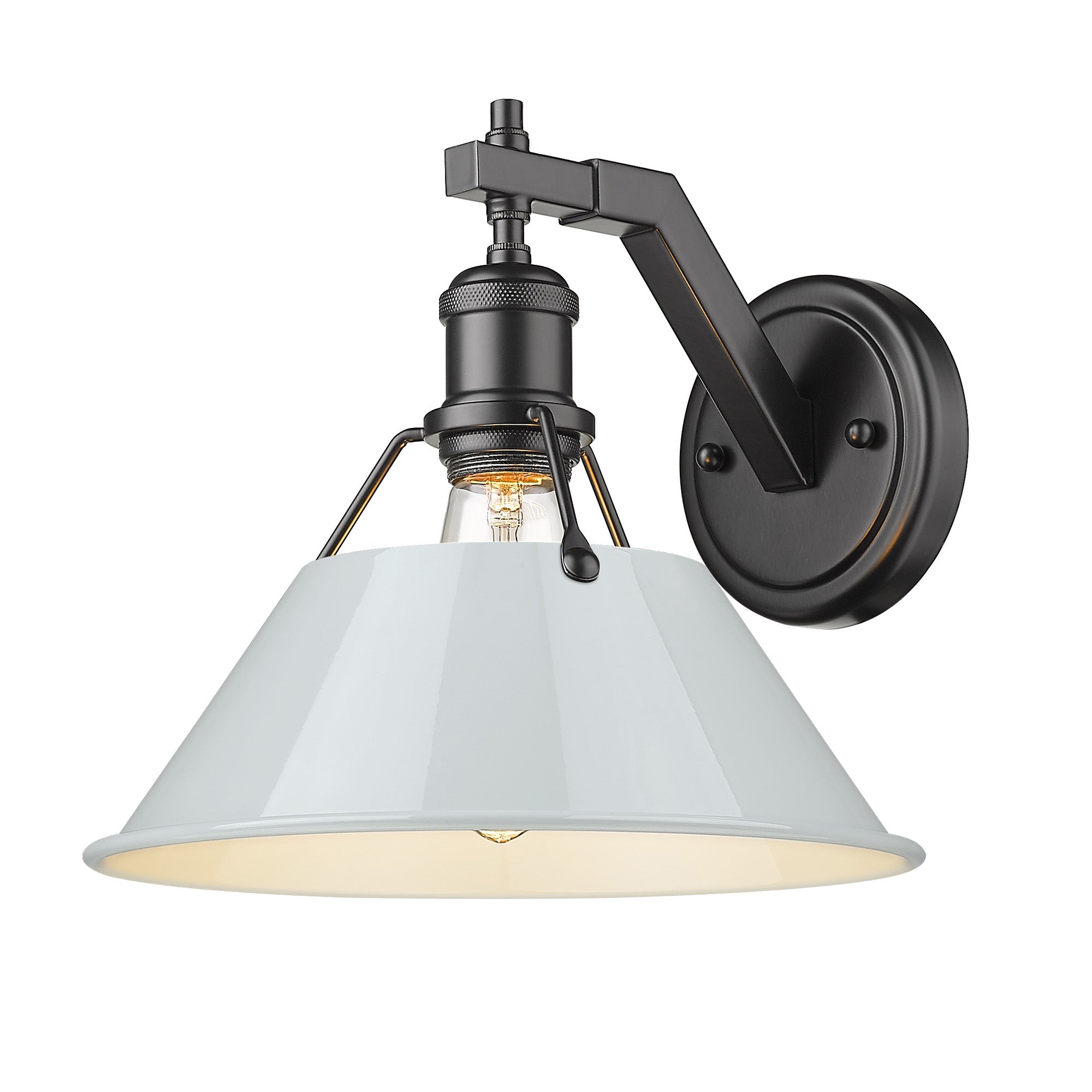 Yep by Golden Lighting Orwell 1-light Wall Sconce in Matte Black and Dusky Blue shade - Default Title - Golden Lighting