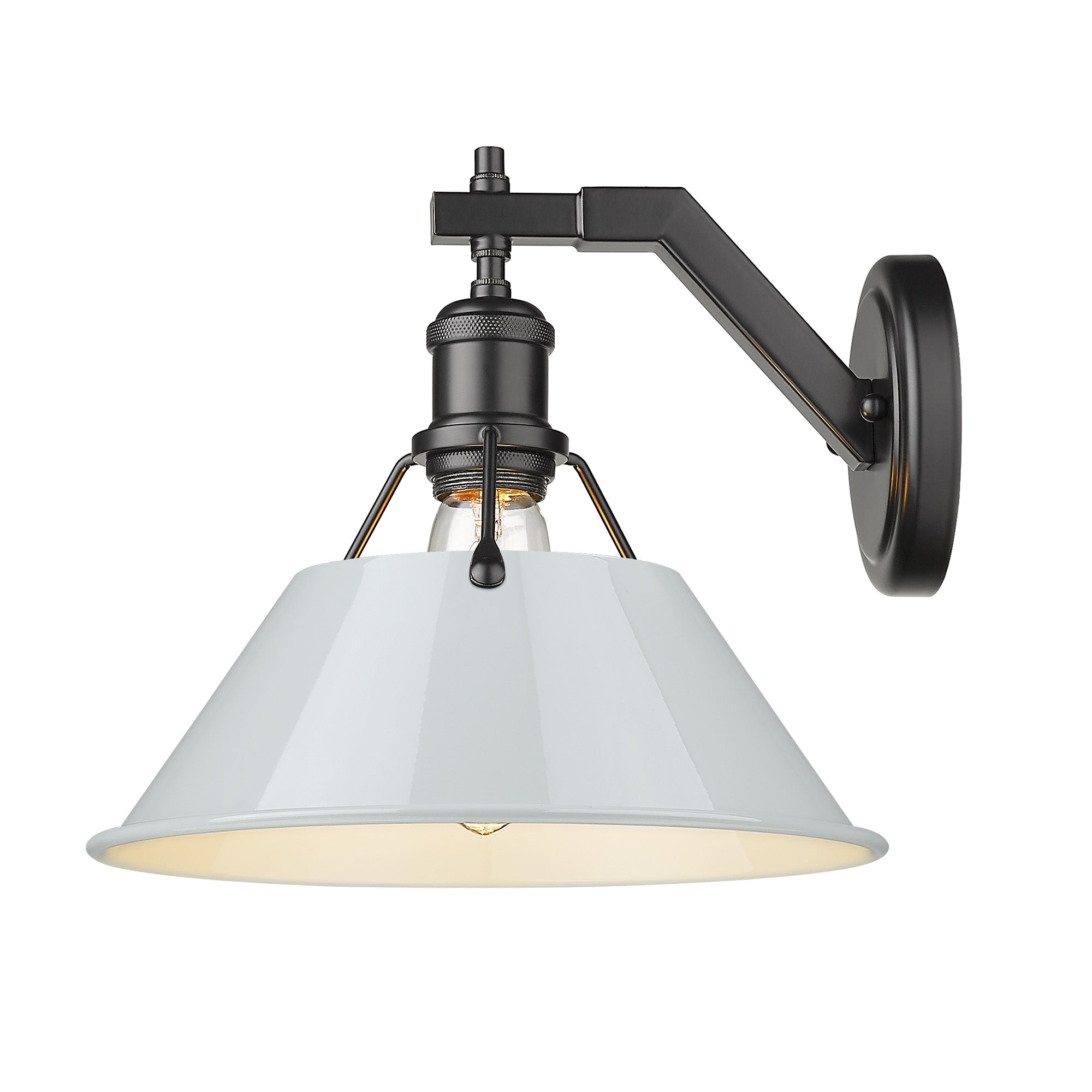 Yep by Golden Lighting Orwell 1-light Wall Sconce in Matte Black and Dusky Blue shade - - Golden Lighting