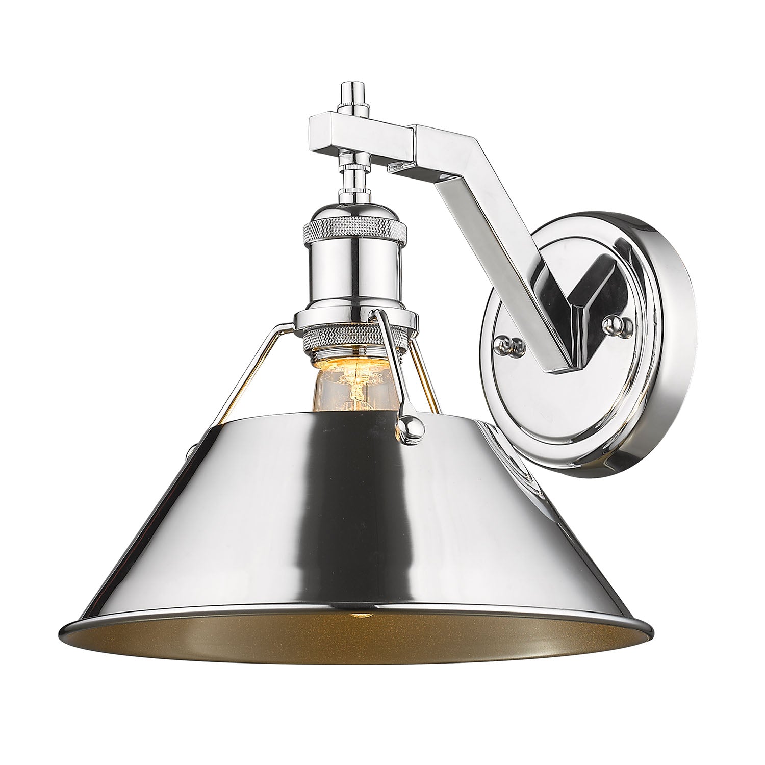 Yep by Golden Lighting Orwell 1-light Wall Sconce in Chrome - Default Title - Golden Lighting