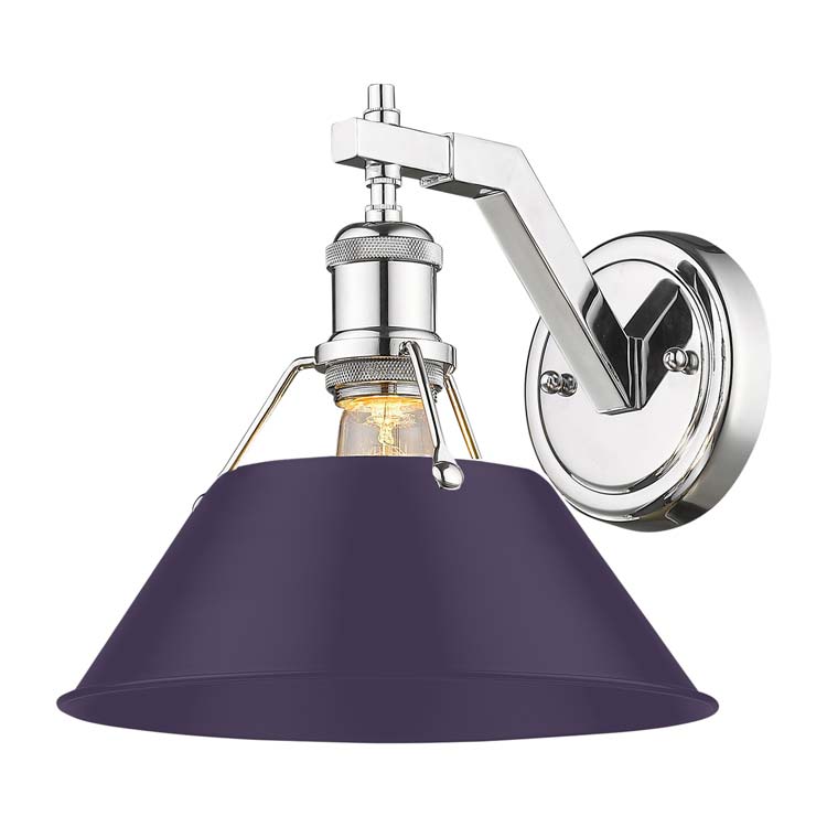 Yep by Golden Lighting Orwell 1-light Wall Sconce in Chrome and Exotic Purple shade - Default Title - Golden Lighting