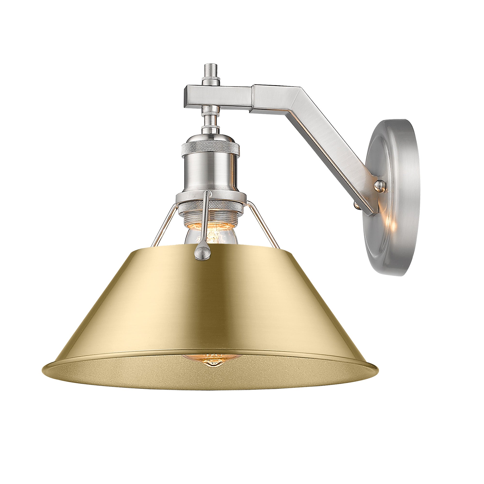 Yep by Golden Lighting Orwell 1-light Wall Sconce in Pewter and Brushed Champagne Brass shade - - Golden Lighting
