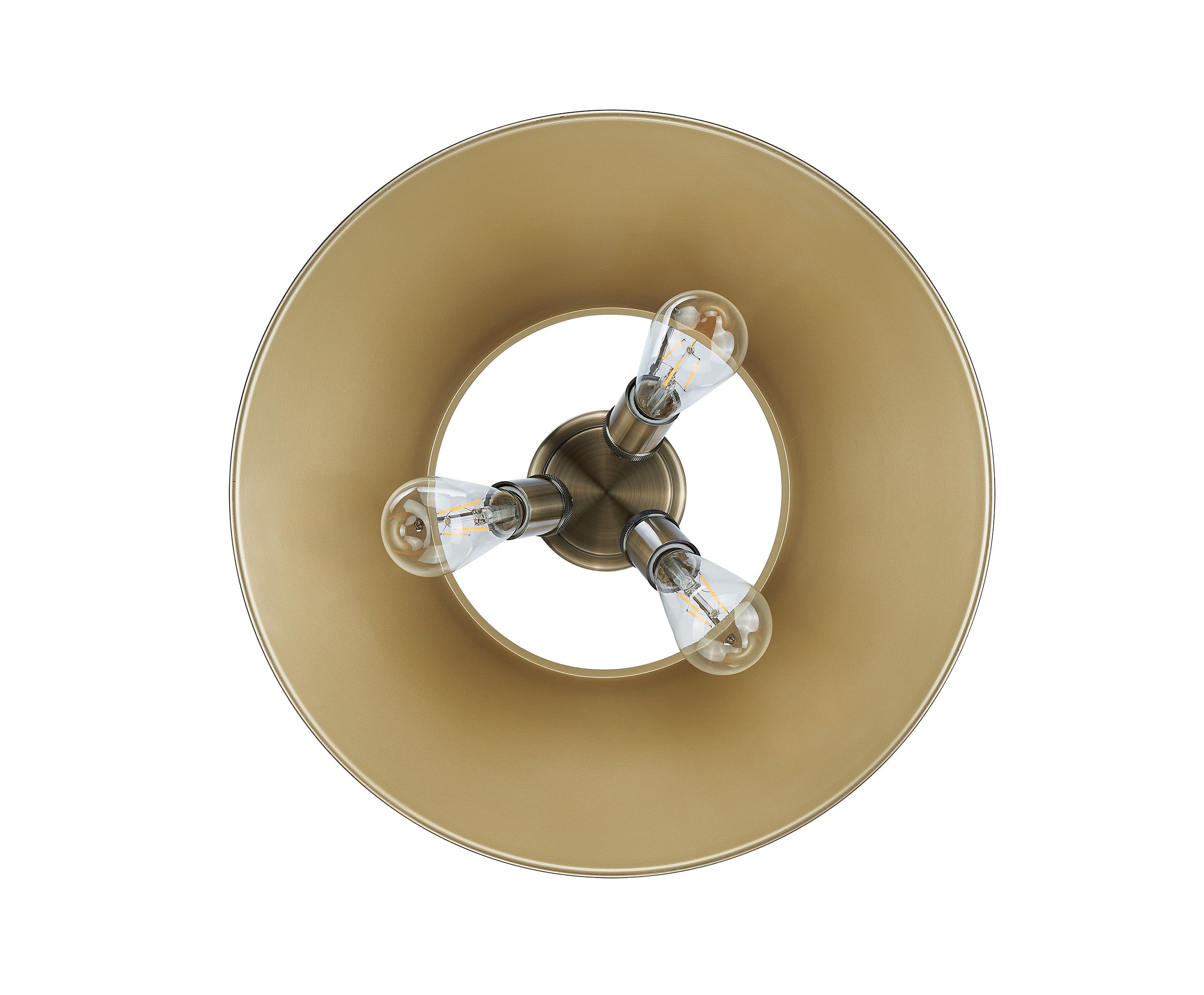 Yep by Golden Lighting Orwell 3-light Flush Mount in Aged Brass and Brushed Champagne Brass shade - - Golden Lighting