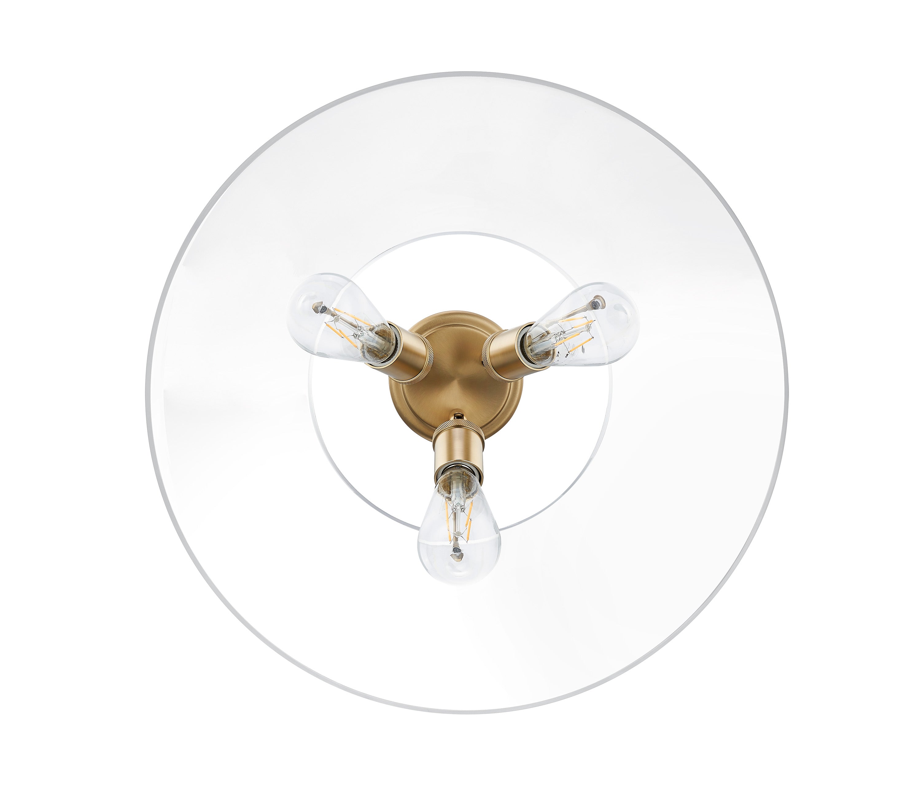 Yep by Golden Lighting Orwell 3-light Flush Mount in Brushed Champagne Brass and Clear Glass - - Golden Lighting