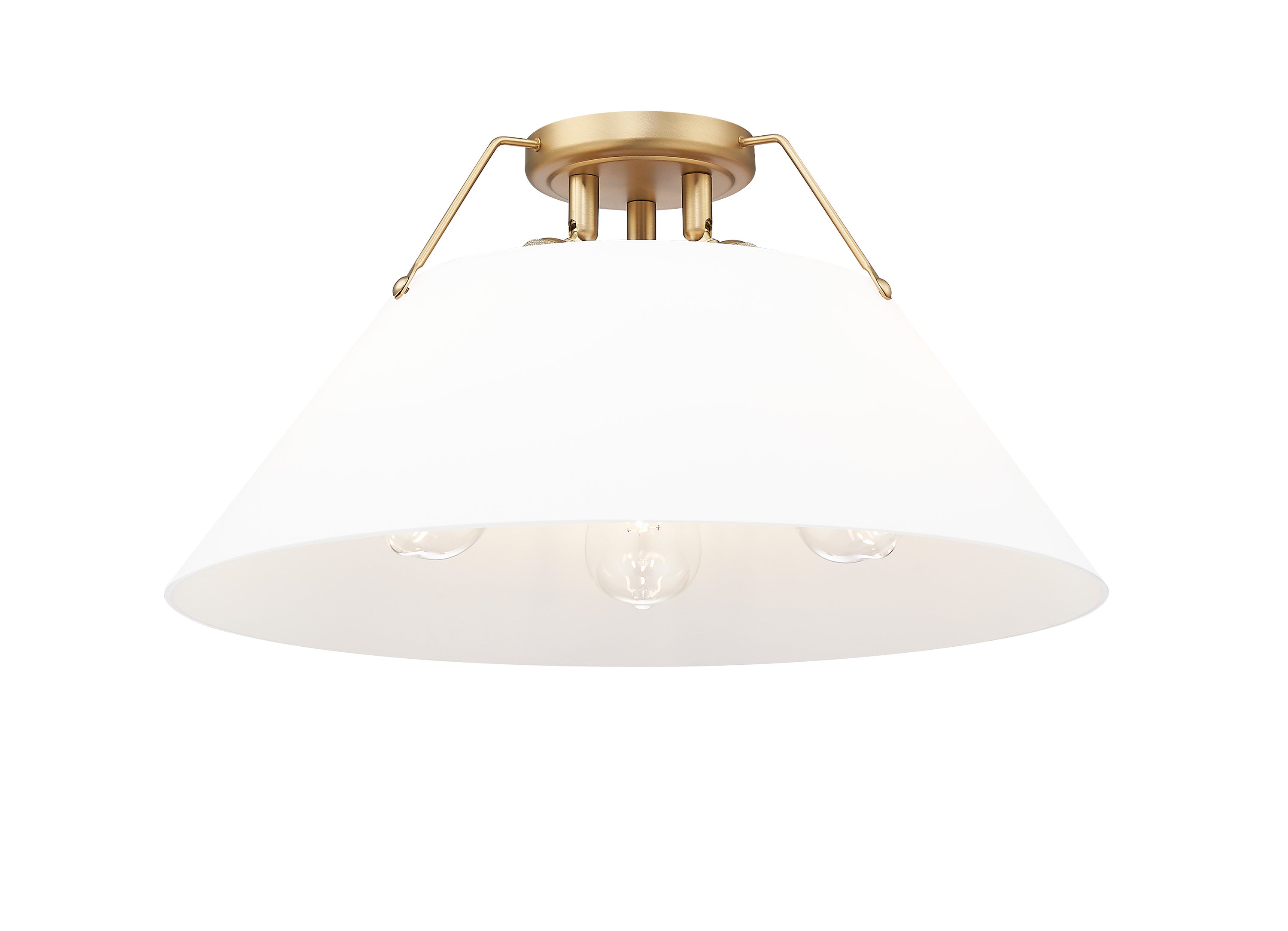 Yep by Golden Lighting Orwell 3-light Flush Mount in Brushed Champagne Brass and Opal Glass - Default Title - Golden Lighting
