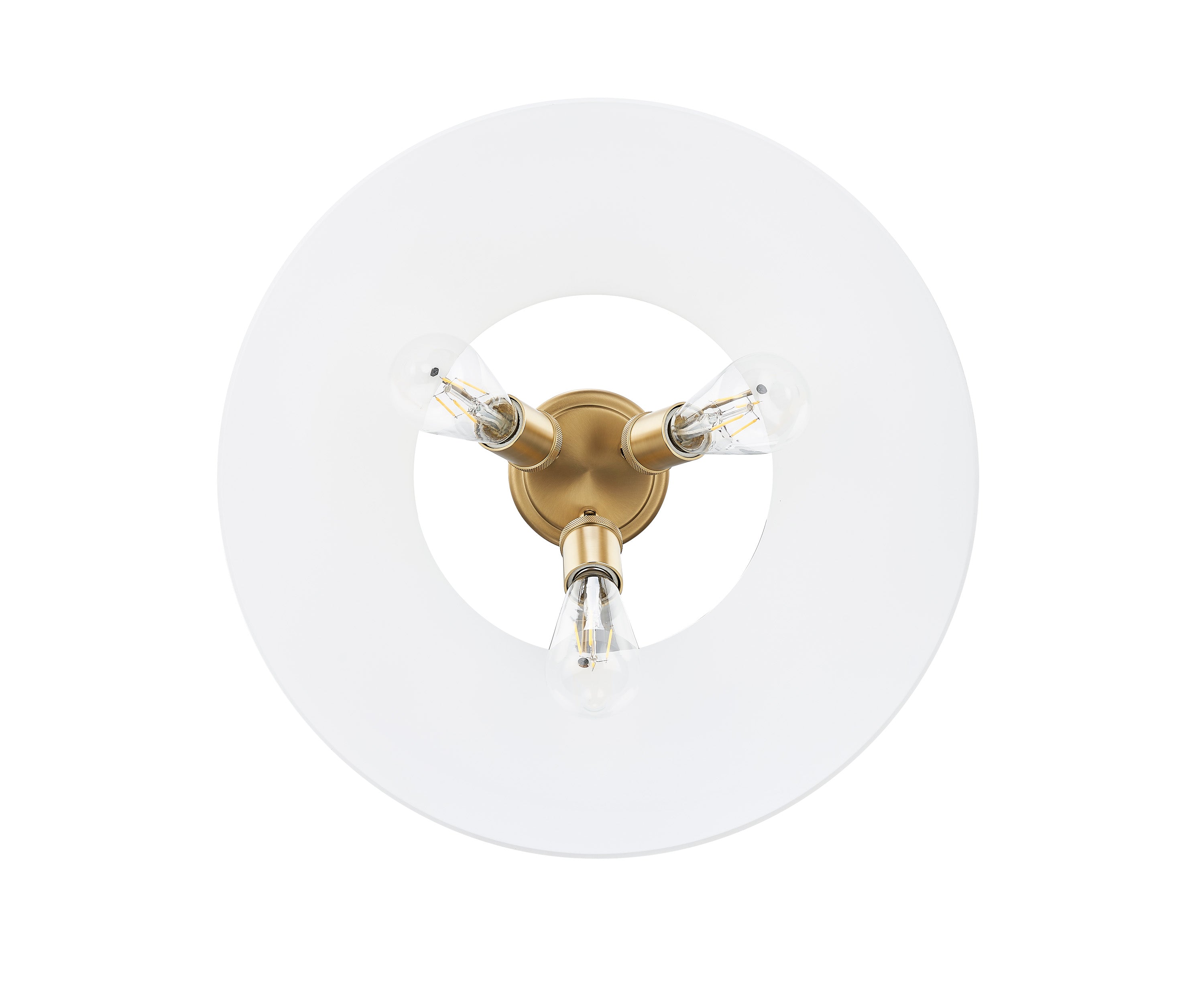 Yep by Golden Lighting Orwell 3-light Flush Mount in Brushed Champagne Brass and Opal Glass - - Golden Lighting