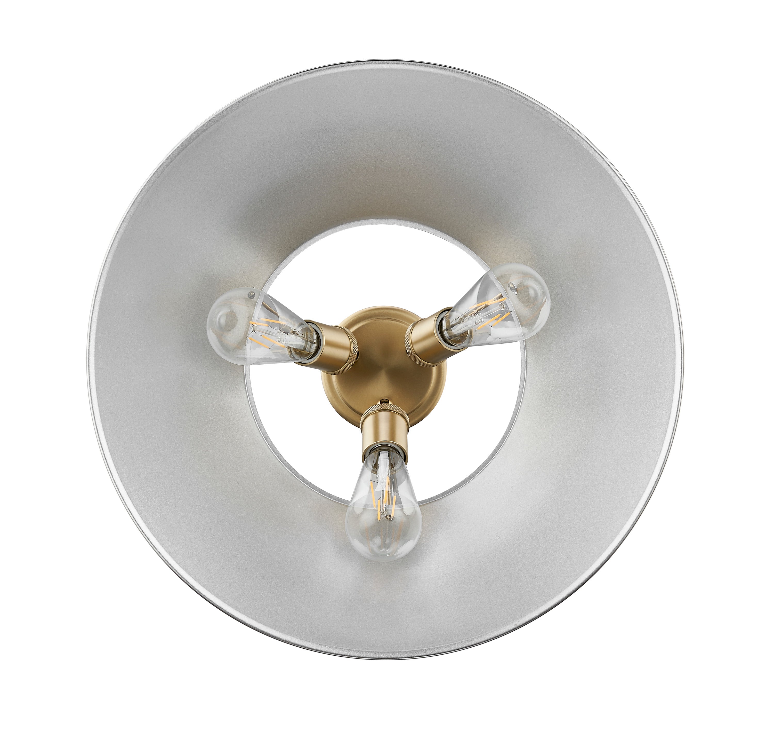 Yep by Golden Lighting Orwell 3-light Flush Mount in Brushed Champagne Brass and Pewter shade - - Golden Lighting