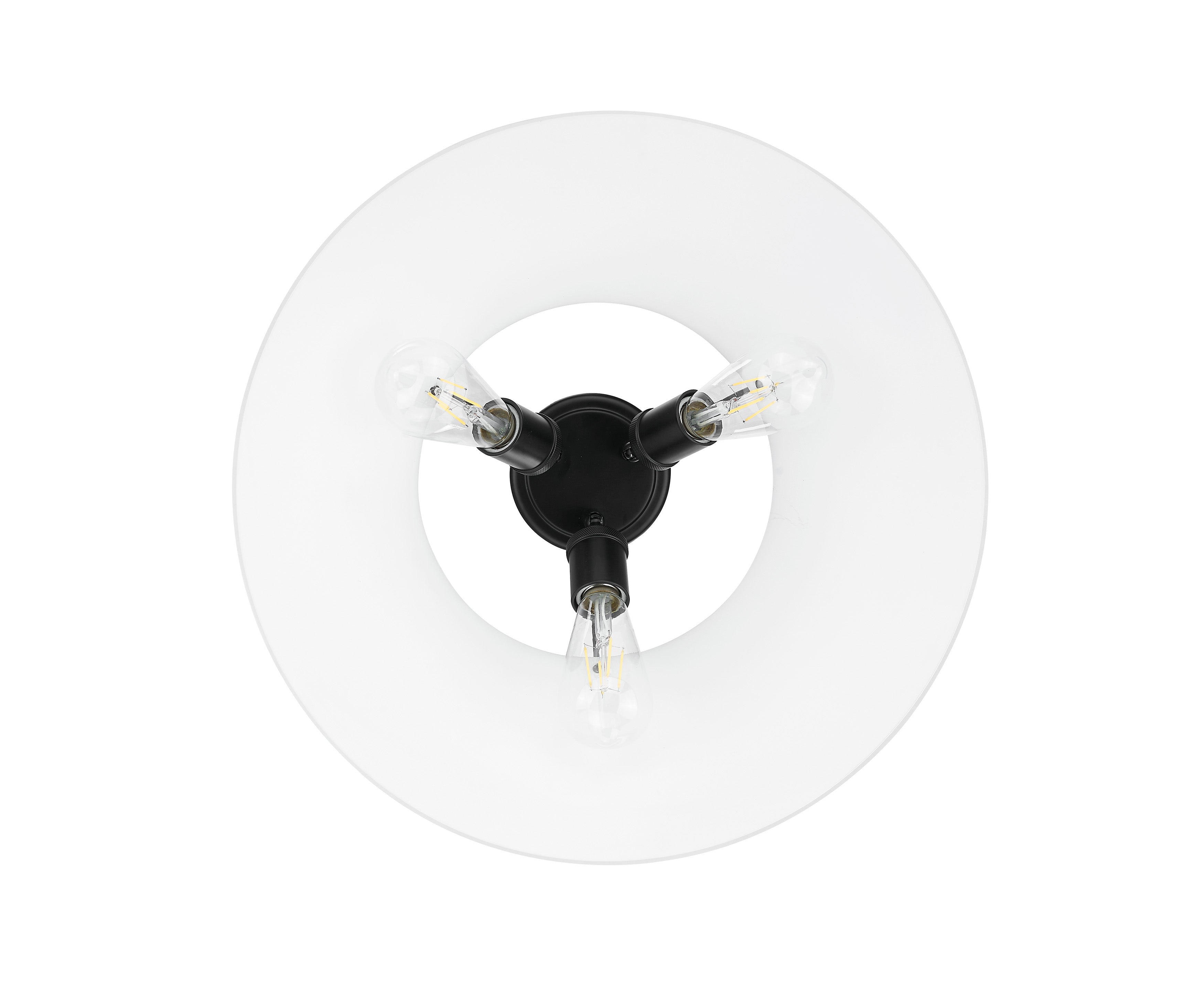 Orwell 3-Light Flush Mount in Matte Black with Opal Glass - Default Title - Golden Lighting