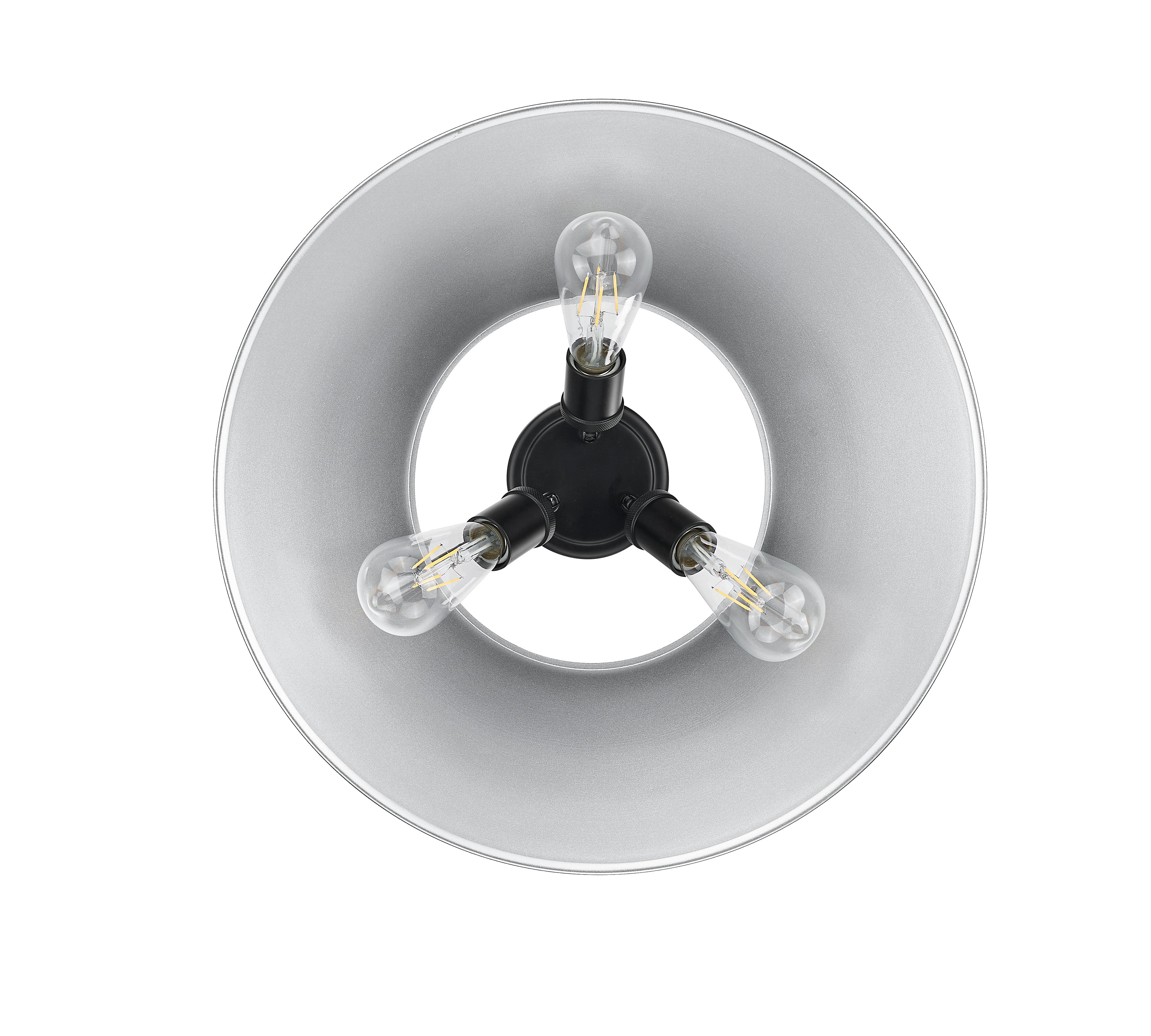 Yep by Golden Lighting Orwell 3-light Flush Mount in Matte Black and Pewter shade - - Golden Lighting