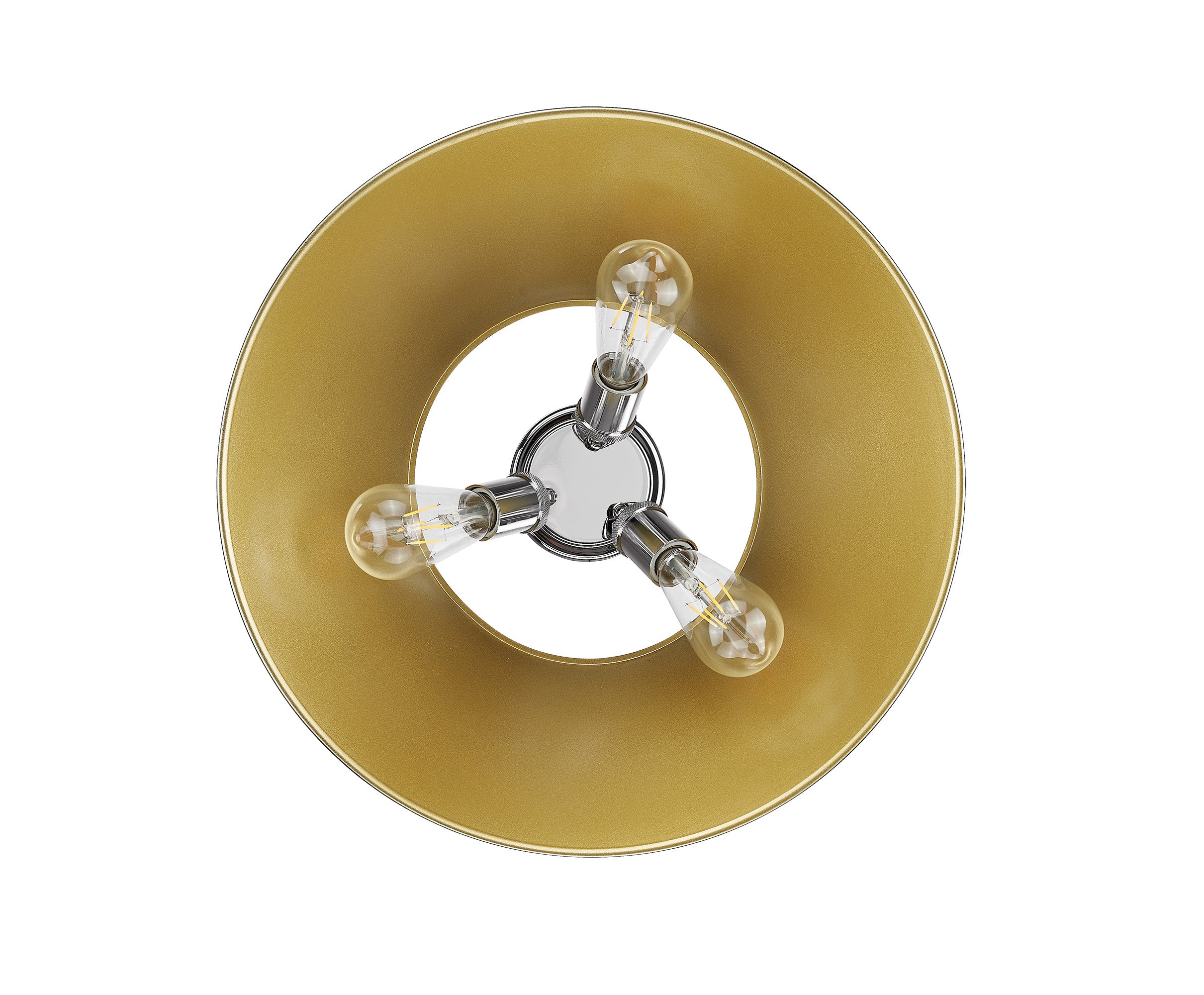 Orwell 3-Light Flush Mount in Chrome with Aged Brass - Default Title - Golden Lighting