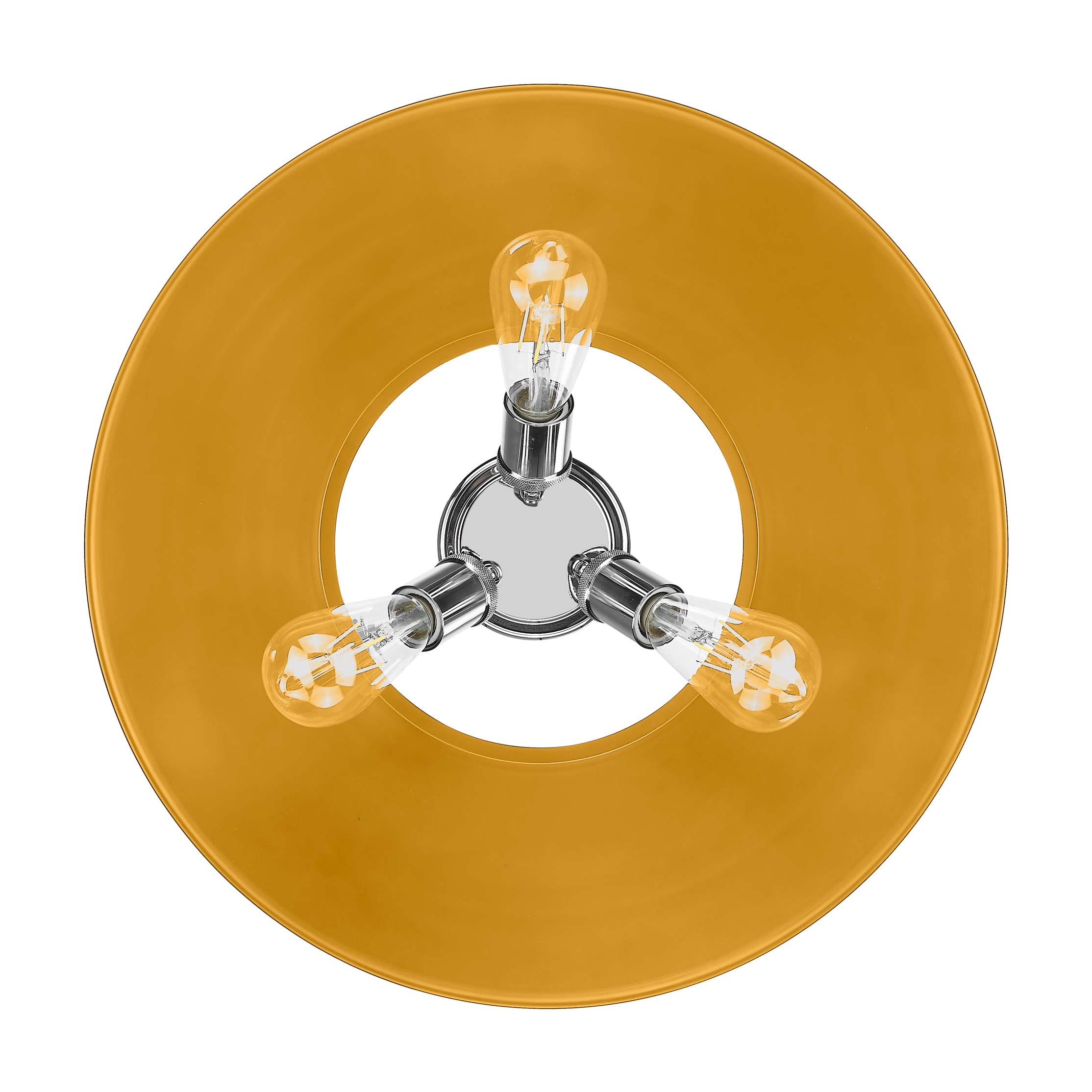 Yep by Golden Lighting Orwell 3-light Flush Mount in Chrome and Auric Yellow shade - - Golden Lighting