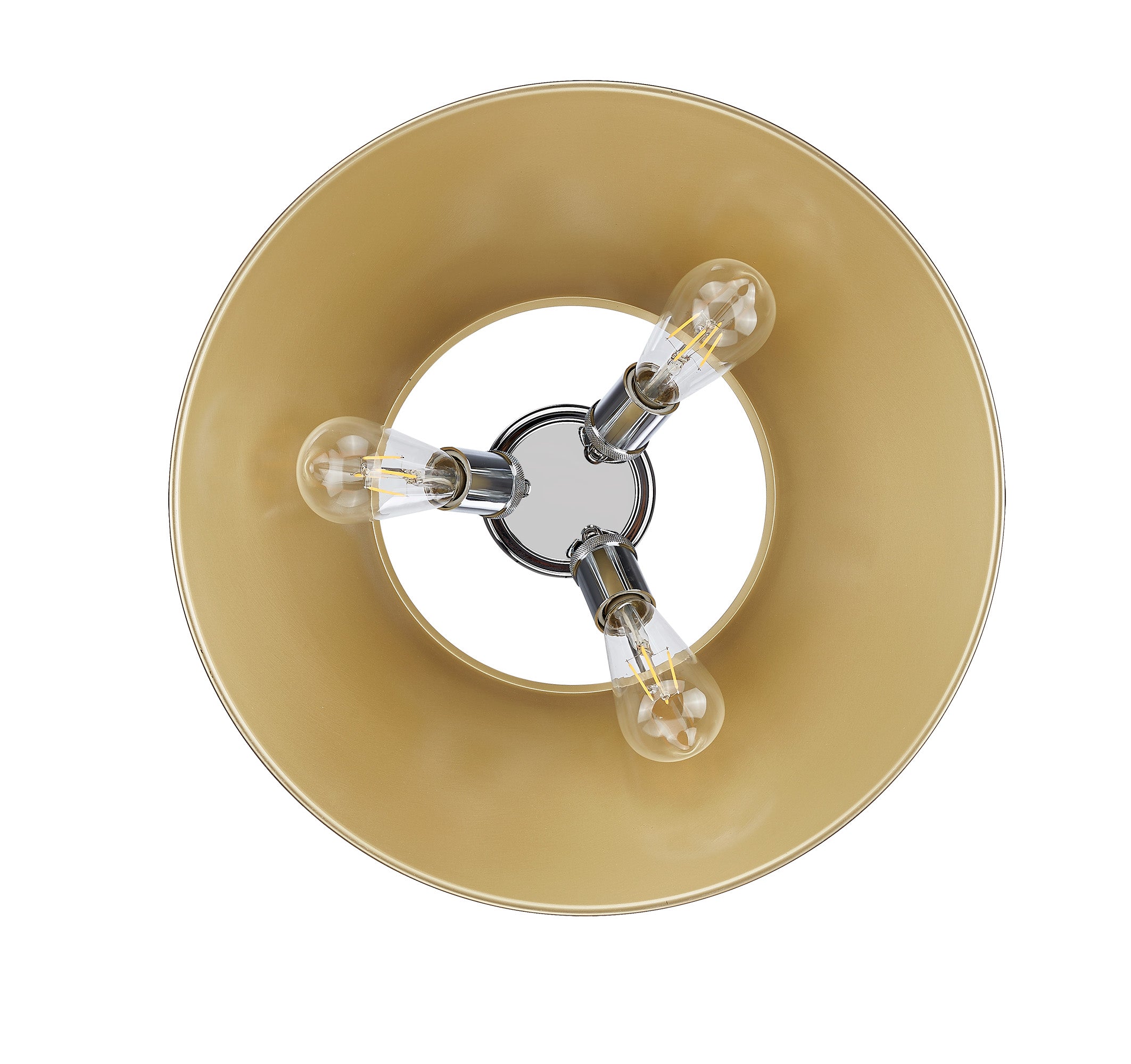 Orwell 3-Light Flush Mount in Chrome with Brushed Champagne Bronze - Default Title - Golden Lighting