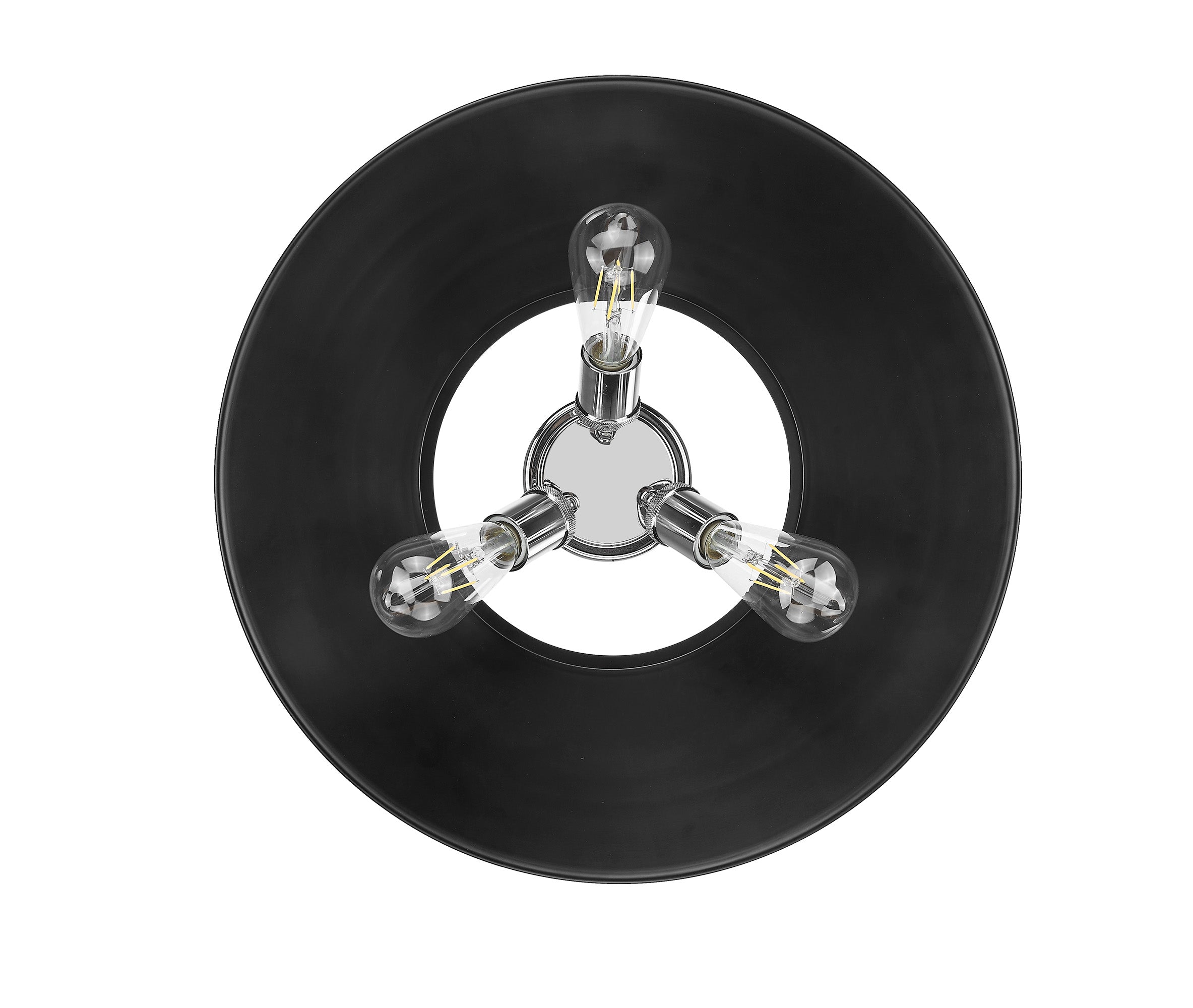 Yep by Golden Lighting Orwell 3-light Flush Mount in Chrome and Matte Black shade - - Golden Lighting