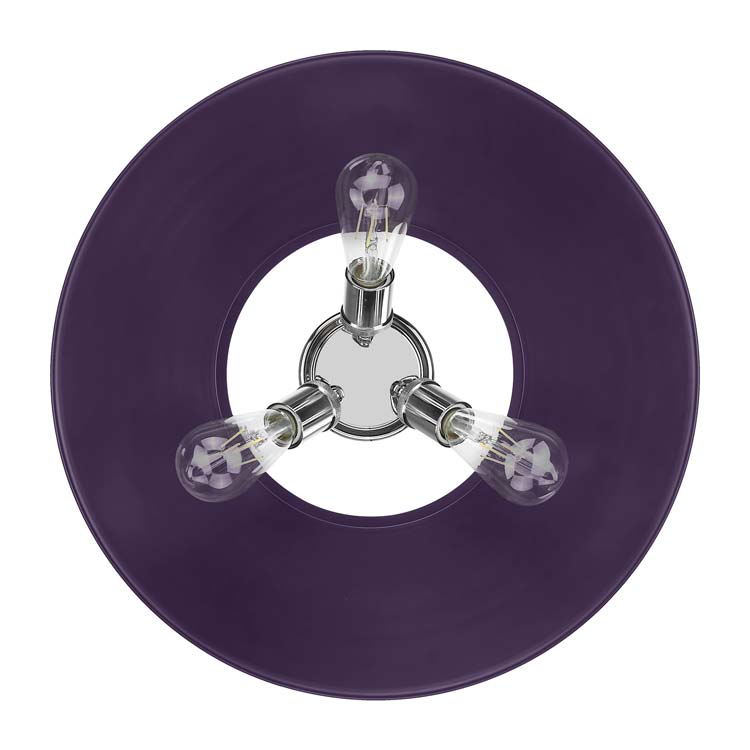 Yep by Golden Lighting Orwell 3-light Flush Mount in Chrome and Exotic Purple shade - - Golden Lighting