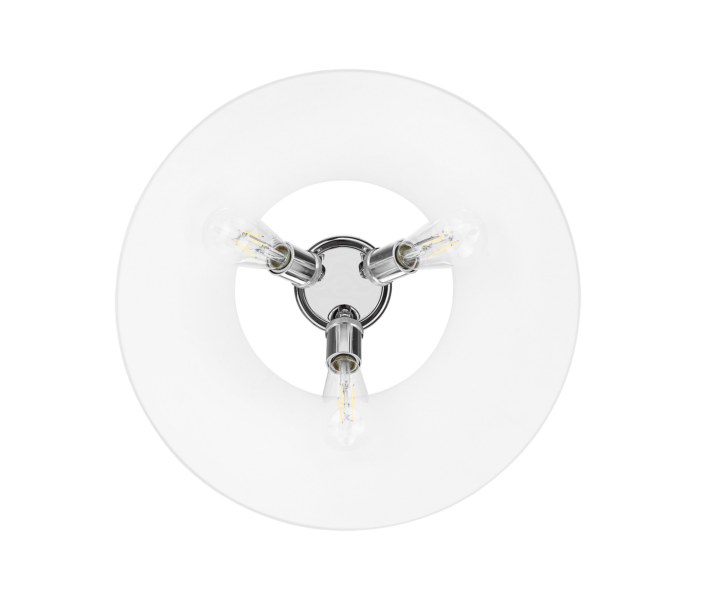 Orwell 3-Light Flush Mount in Chrome with Opal Glass - Default Title - Golden Lighting