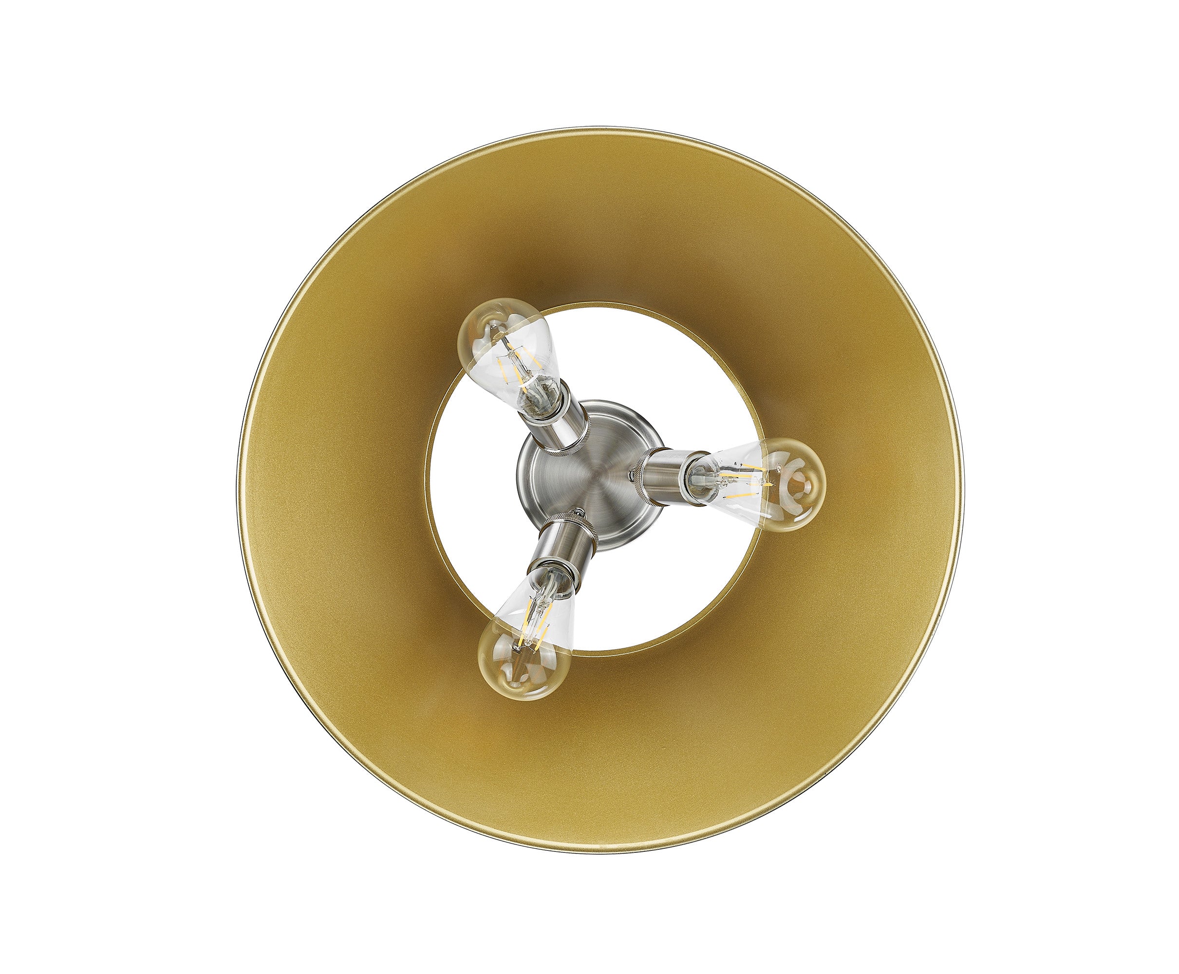 Orwell 3-Light Flush Mount in Pewter with Aged Brass - Default Title - Golden Lighting