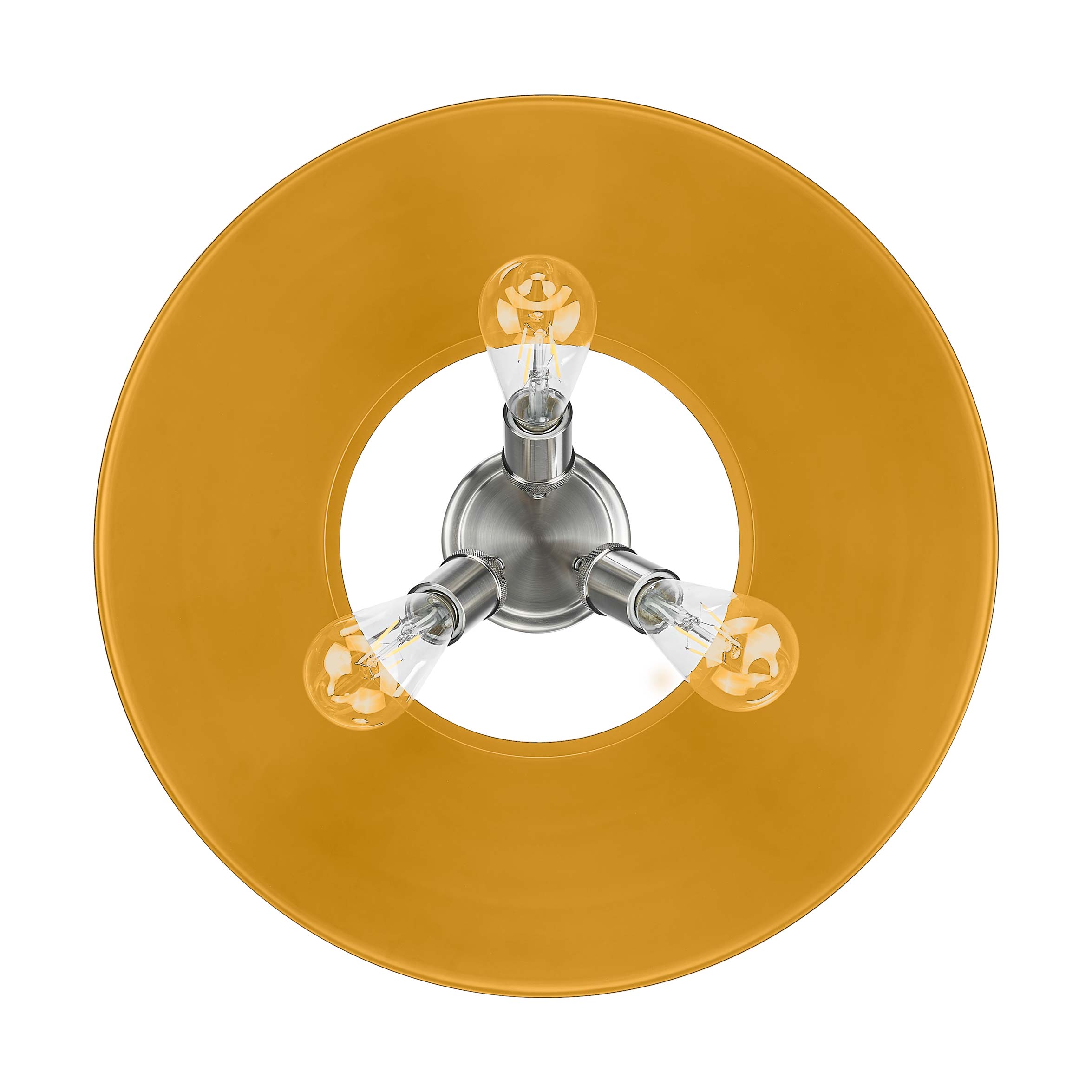 Yep by Golden Lighting Orwell 3-light Flush Mount in Pewter and Auric Yellow shade - - Golden Lighting