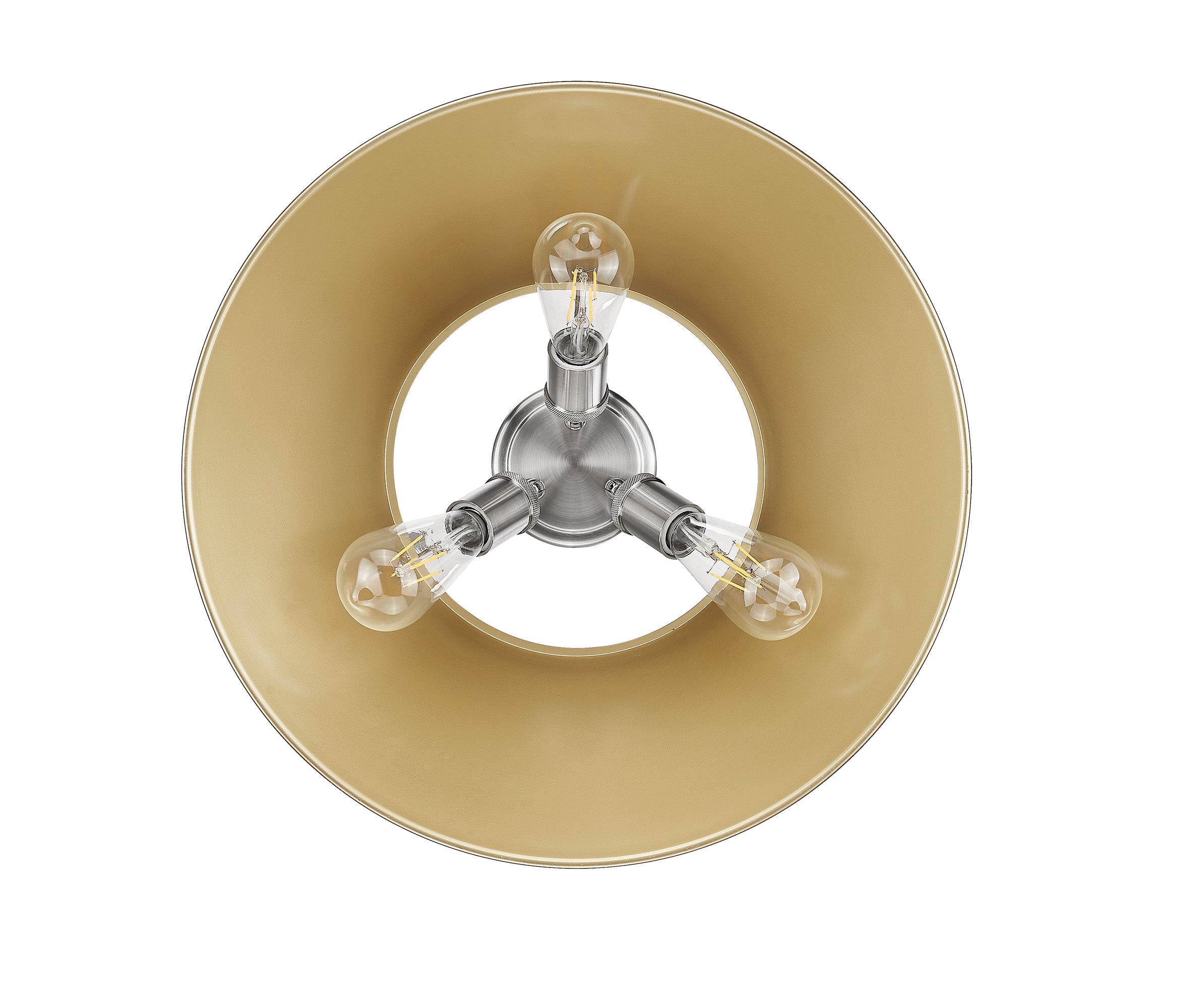 Orwell 3-Light Flush Mount in Pewter with Brushed Champagne Bronze - Default Title - Golden Lighting