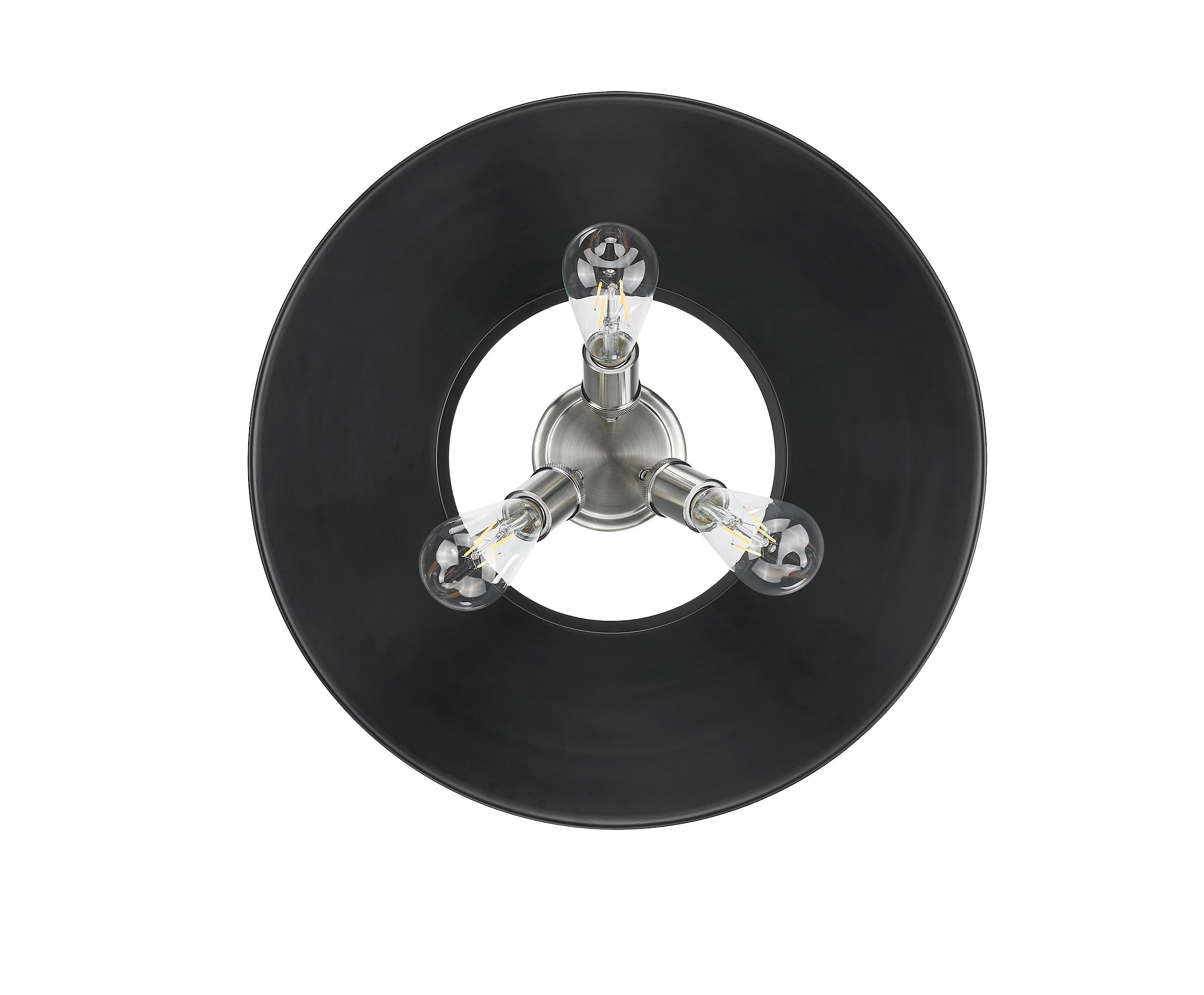 Orwell 3-Light Flush Mount in Pewter with Matte Black - Default Title - Golden Lighting