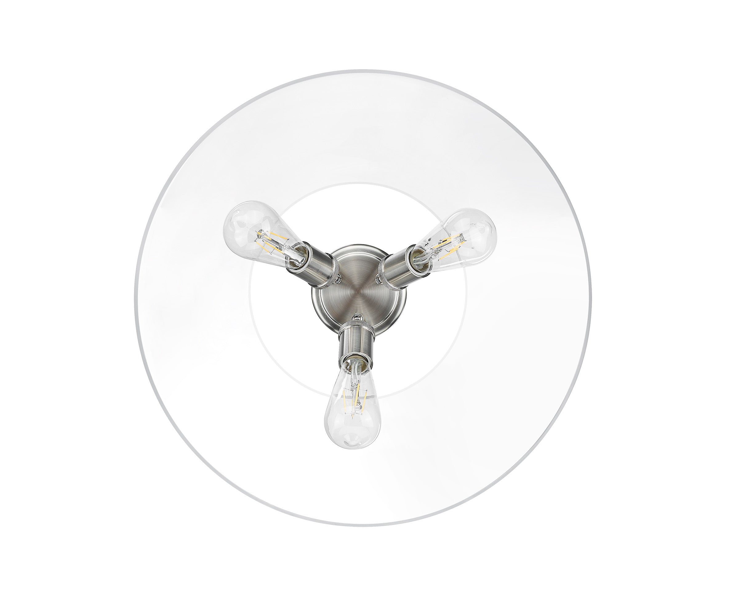 Yep by Golden Lighting Orwell 3-light Flush Mount in Pewter and Clear Glass - - Golden Lighting