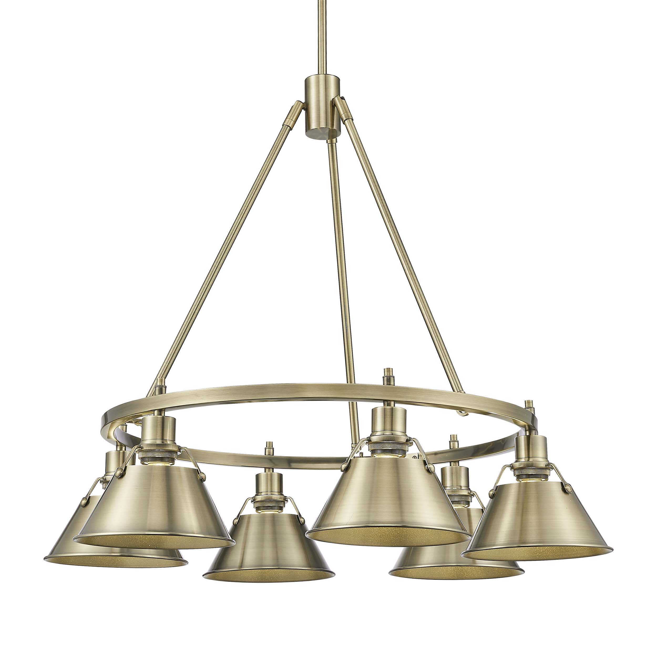Yep by Golden Lighting Orwell 6-light Chandelier in Aged Brass - - Golden Lighting