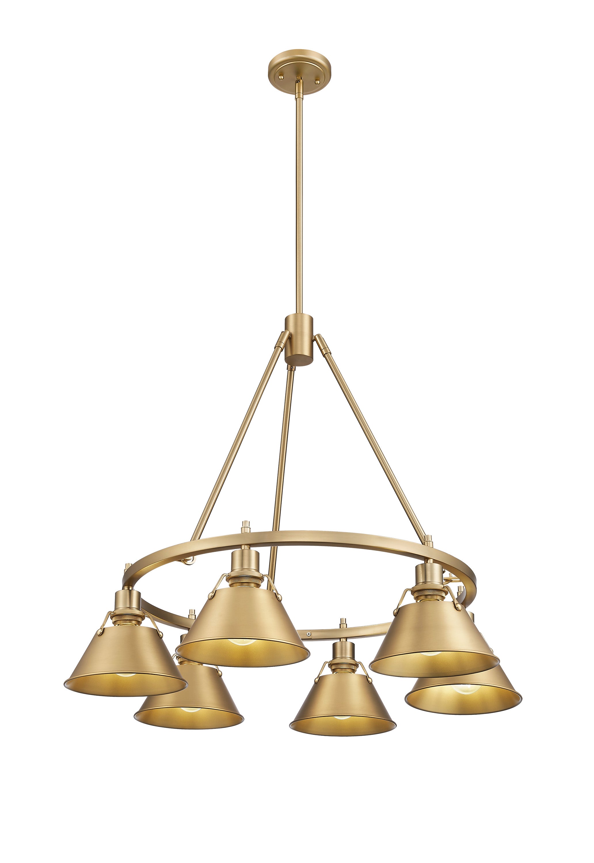 Yep by Golden Lighting Orwell 6-light Chandelier in Brushed Champagne Brass - - Golden Lighting