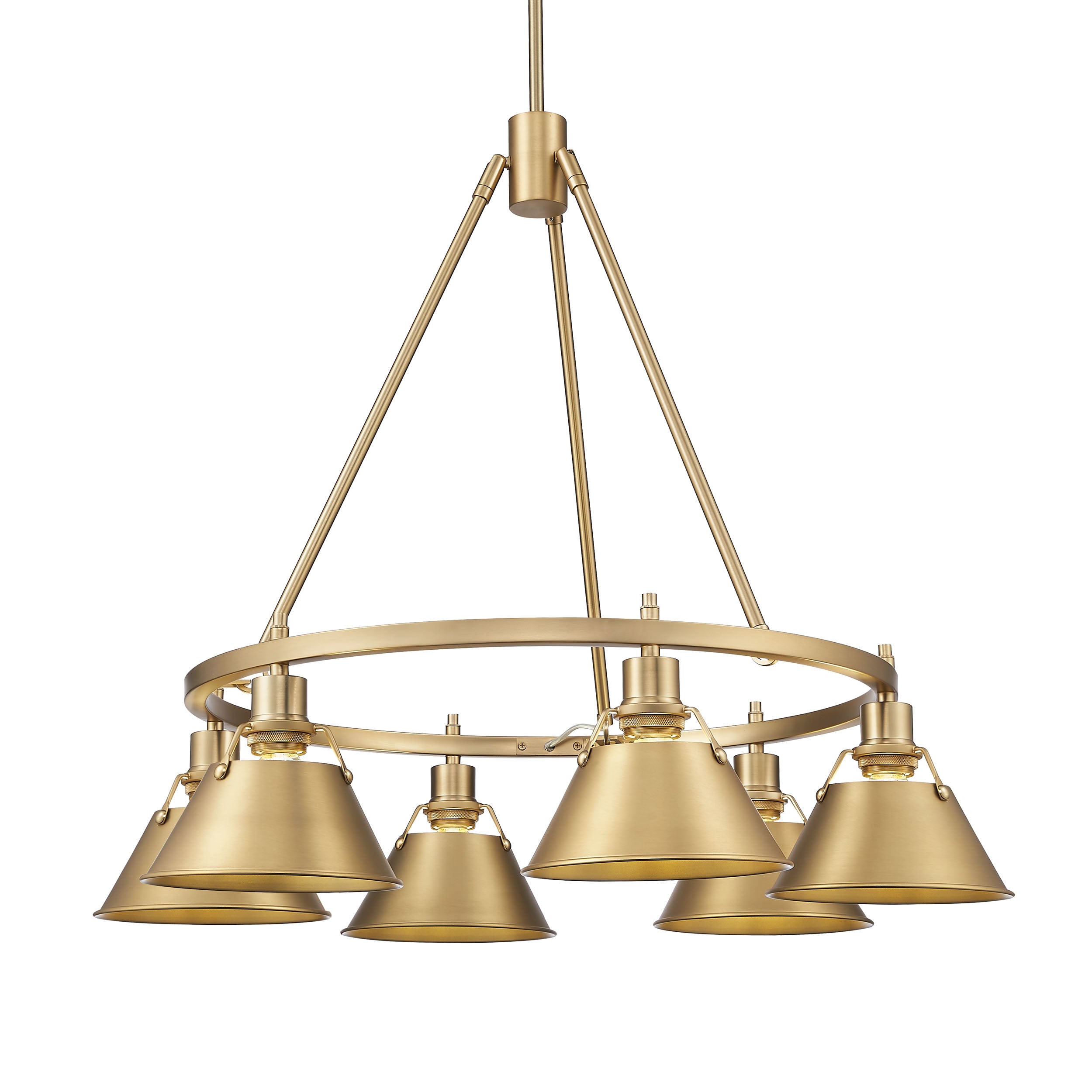 Yep by Golden Lighting Orwell 6-light Chandelier in Brushed Champagne Brass - - Golden Lighting