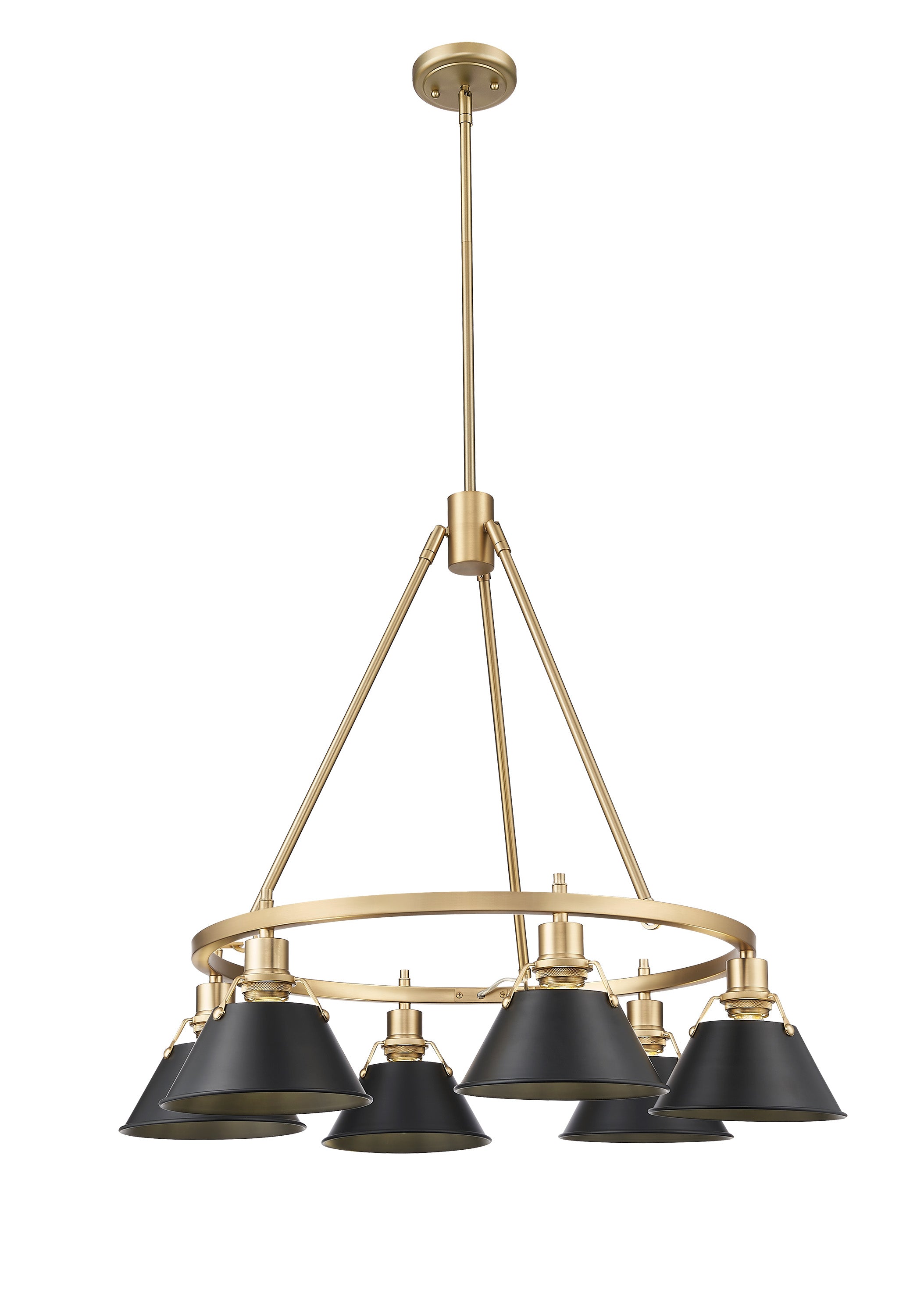 Orwell 6-Light Chandelier in Brushed Champagne Bronze with Matte Black - Default Title - Golden Lighting
