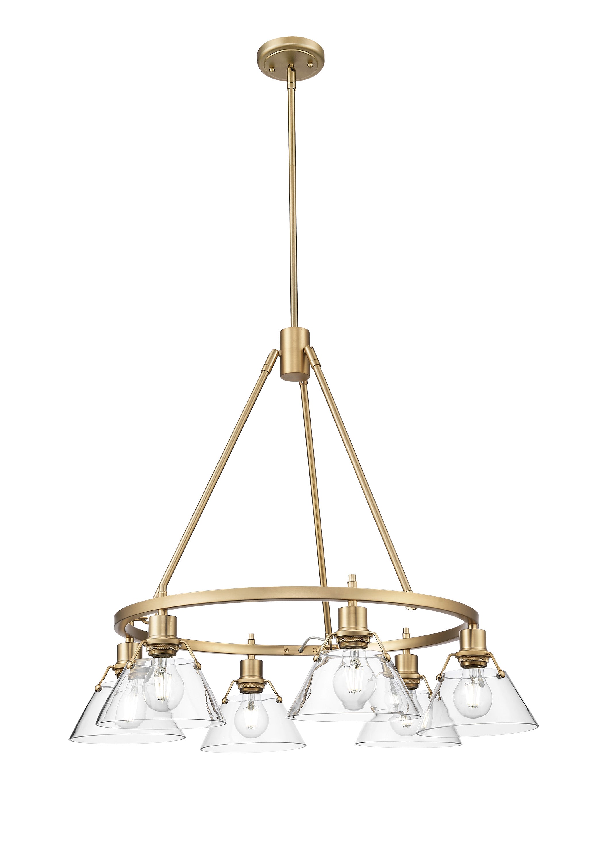 Orwell 6-Light Chandelier in Brushed Champagne Bronze with Clear Glass - Default Title - Golden Lighting