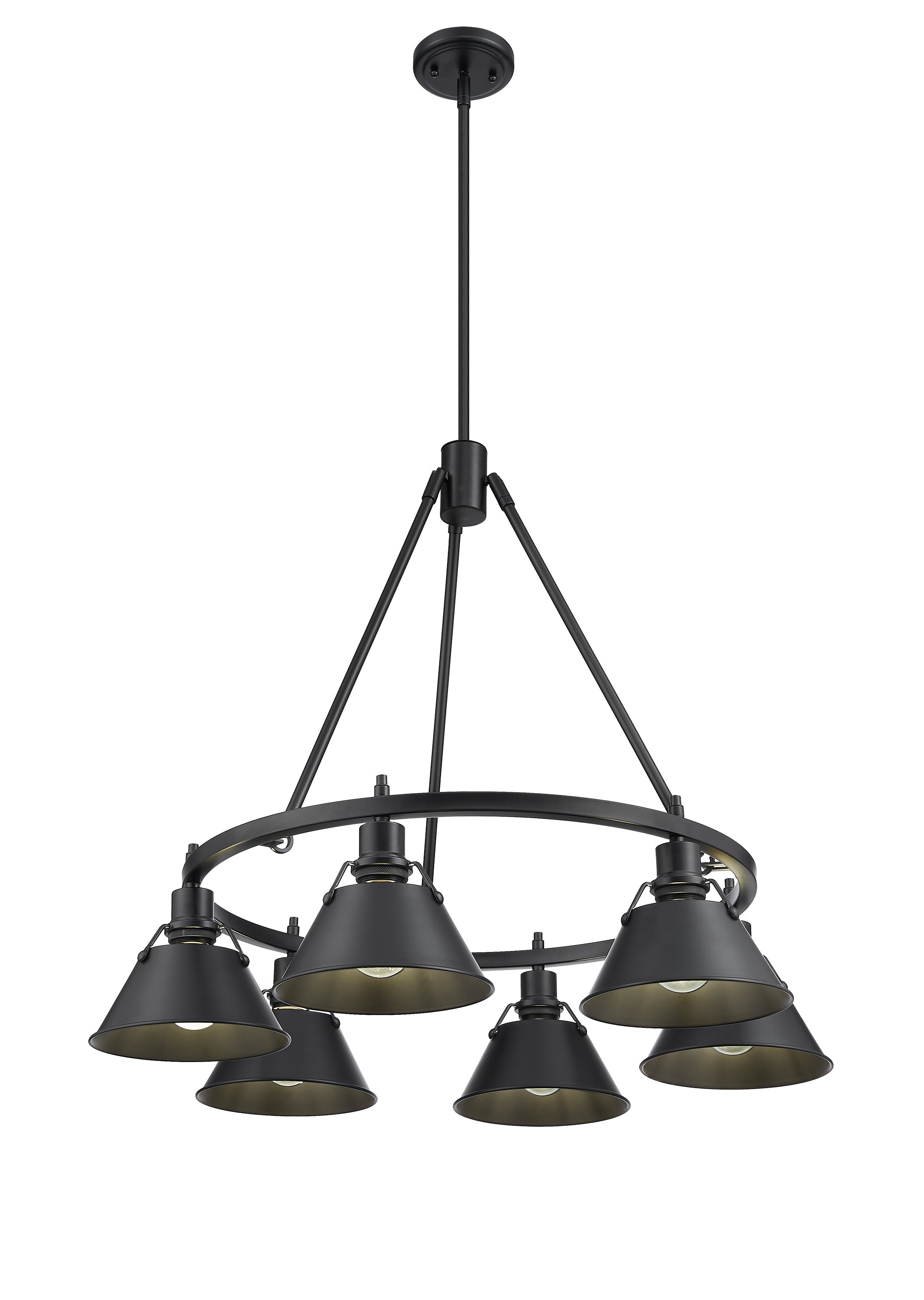 Yep by Golden Lighting Orwell 6-light Chandelier in Matte Black