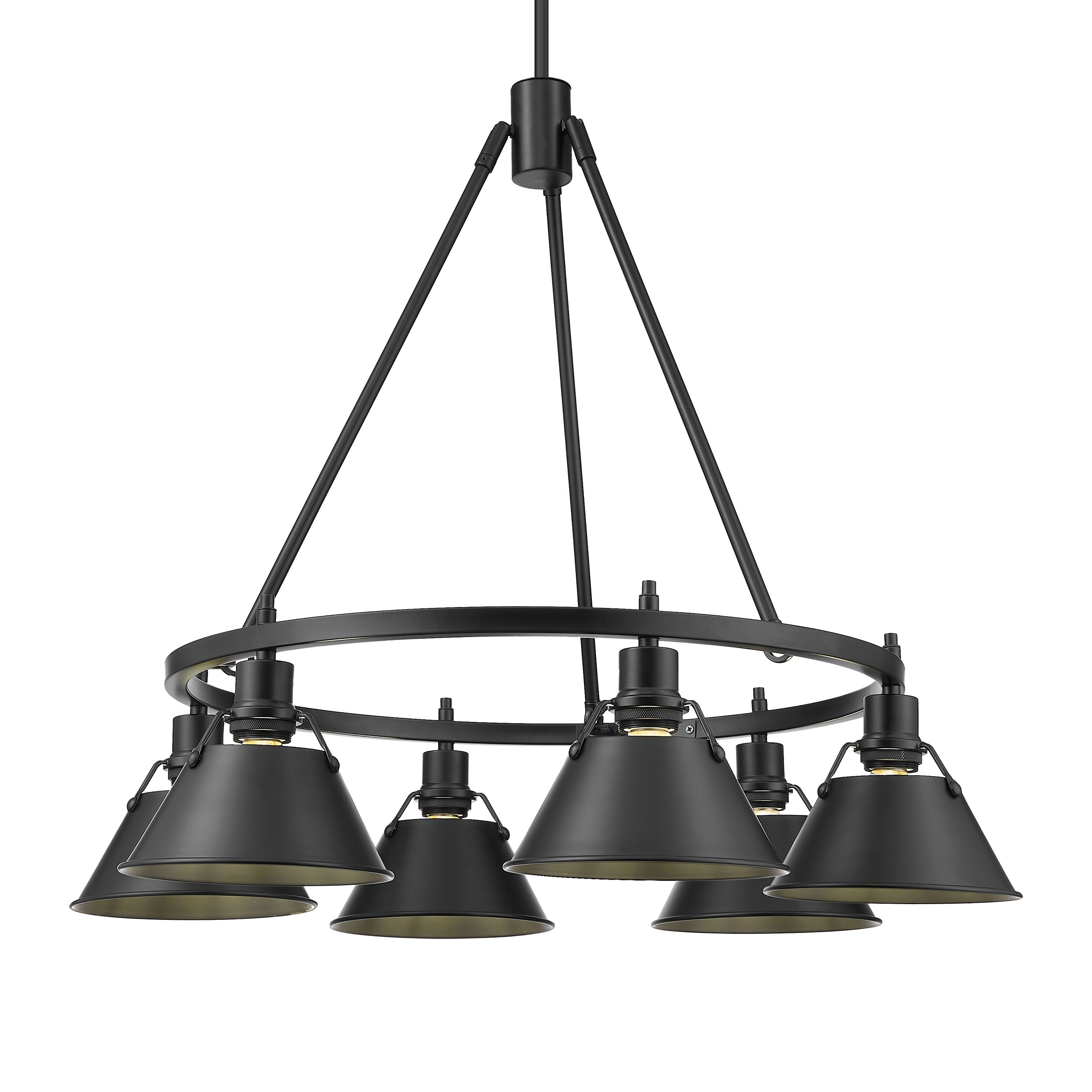 Yep by Golden Lighting Orwell 6-light Chandelier in Matte Black - - Golden Lighting