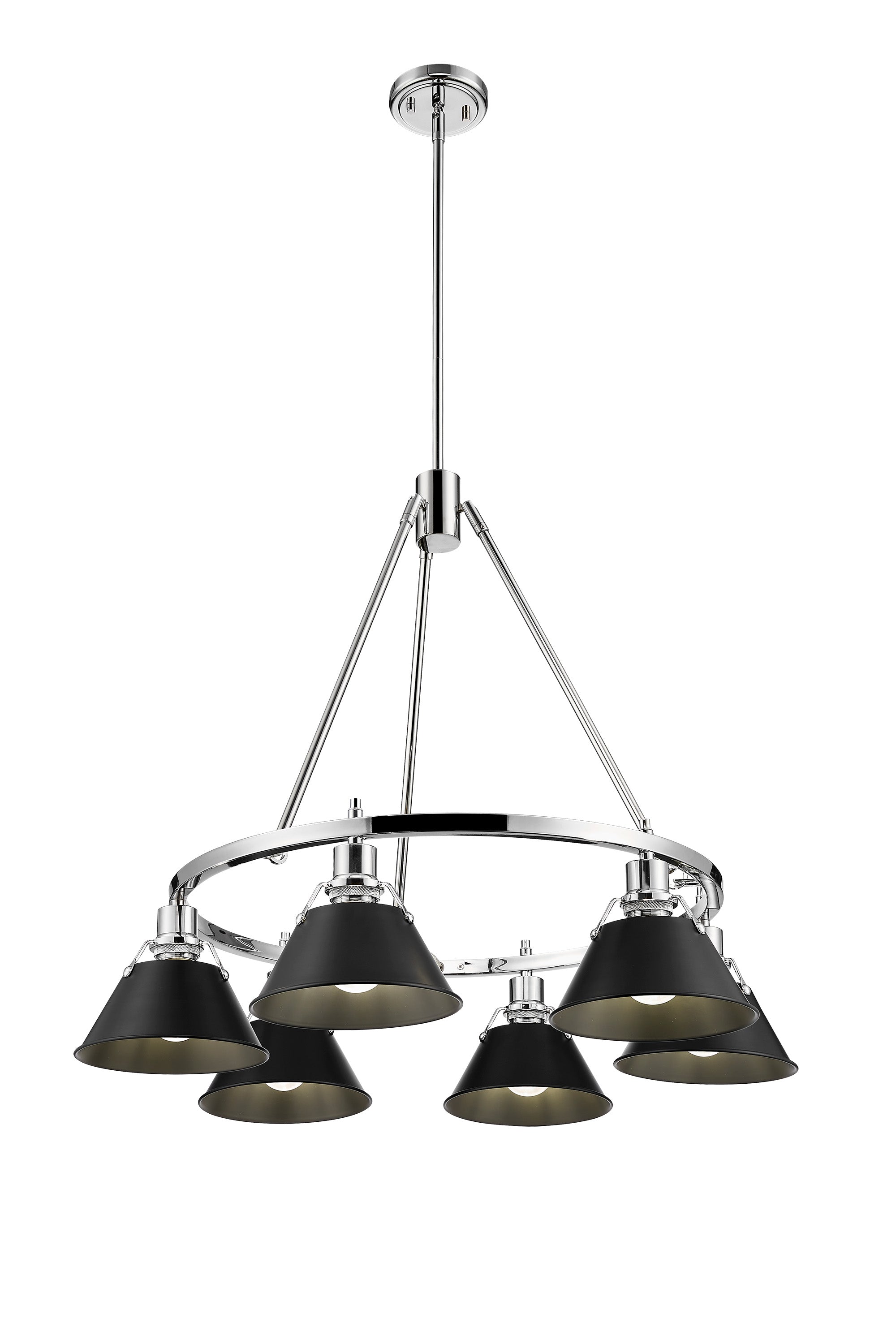 Yep by Golden Lighting Orwell 6-light Chandelier in Chrome and Matte Black shade - - Golden Lighting