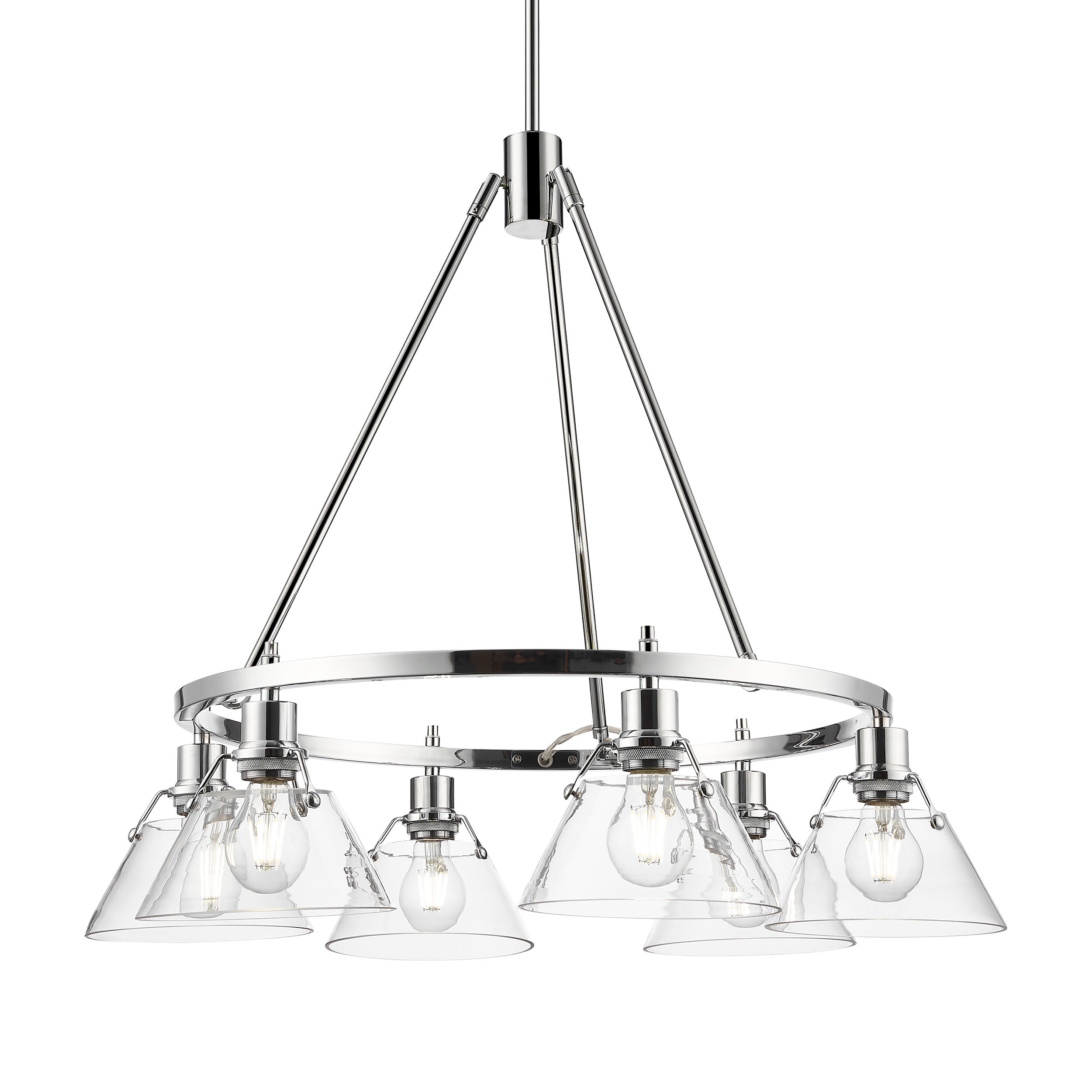 Yep by Golden Lighting Orwell 6-light Chandelier in Chrome and Clear Glass - Default Title - Golden Lighting