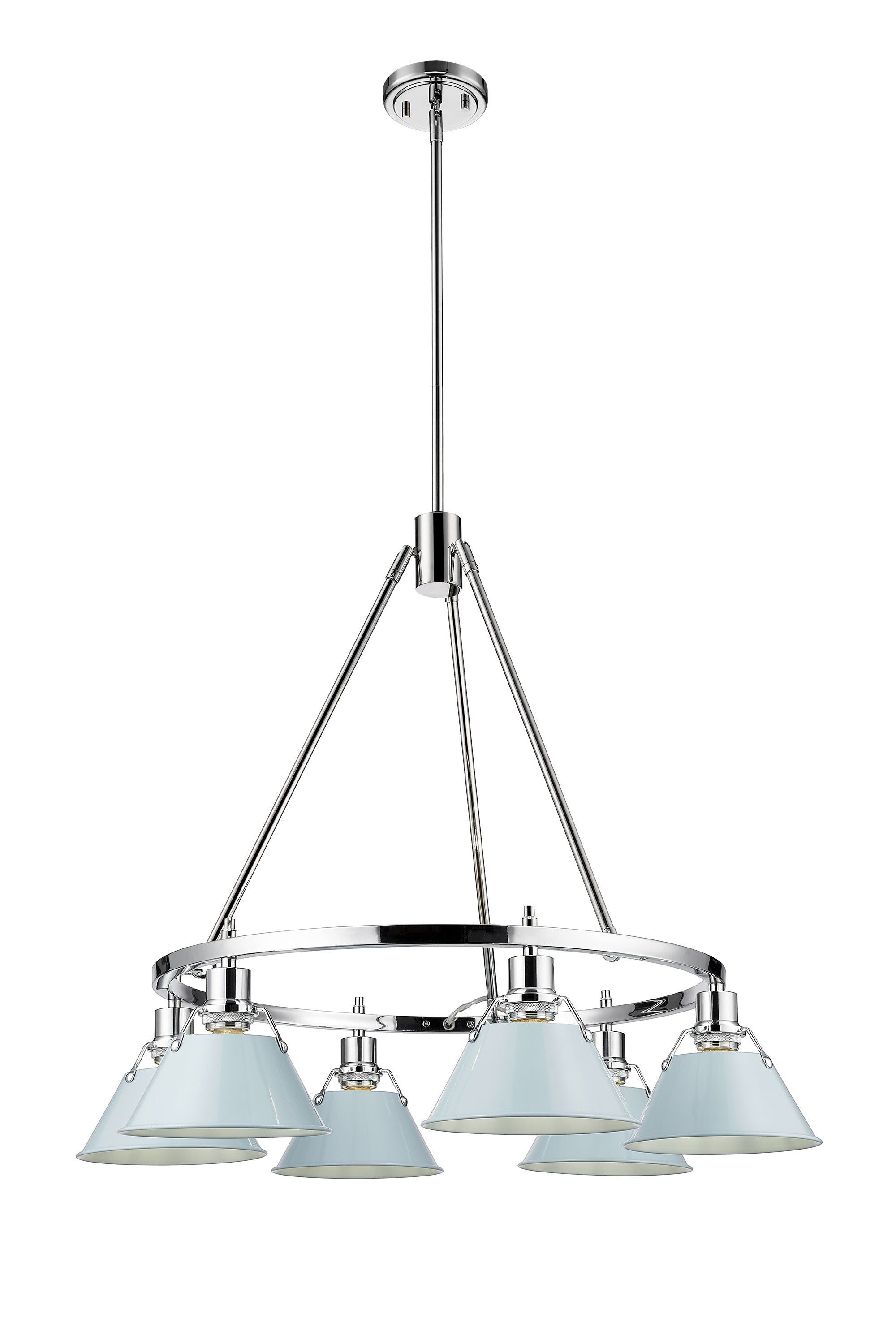 Orwell 6-Light Chandelier in Chrome with Dusky Blue - Default Title - Golden Lighting