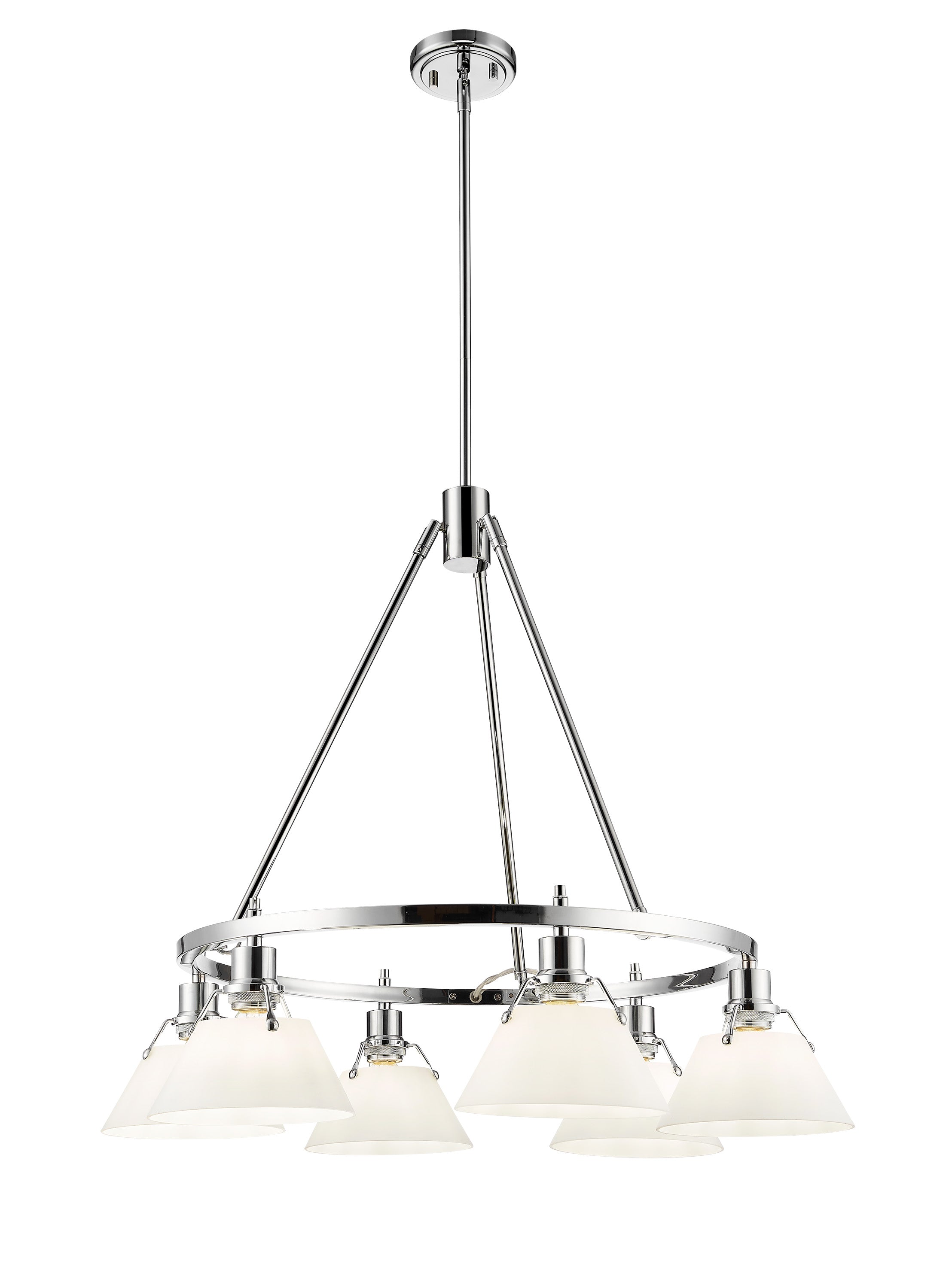 Orwell 6-Light Chandelier in Chrome with Opal Glass - Default Title - Golden Lighting