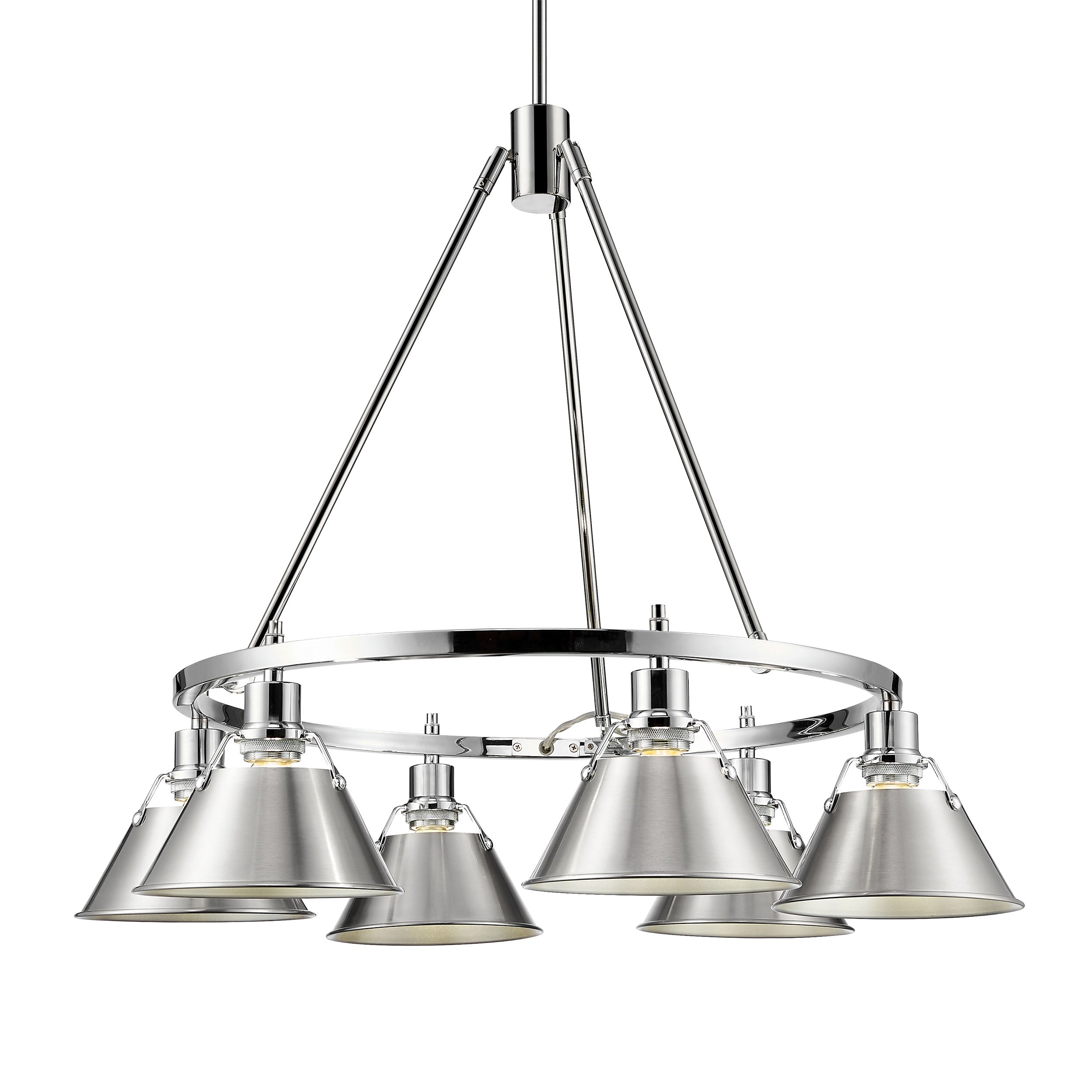Yep by Golden Lighting Orwell 6-light Chandelier in Chrome and Pewter shade - Default Title - Golden Lighting